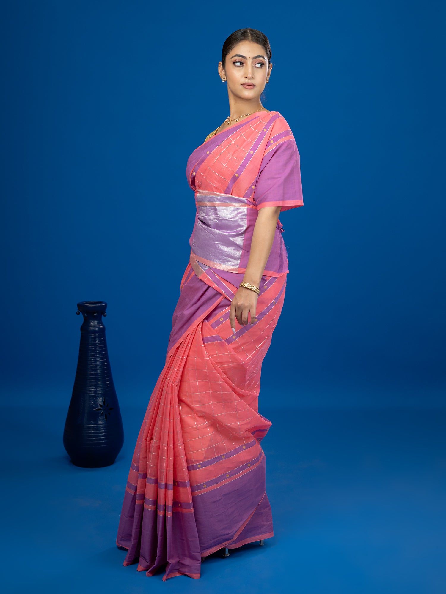 Kattam Pink Venkatagiri Saree