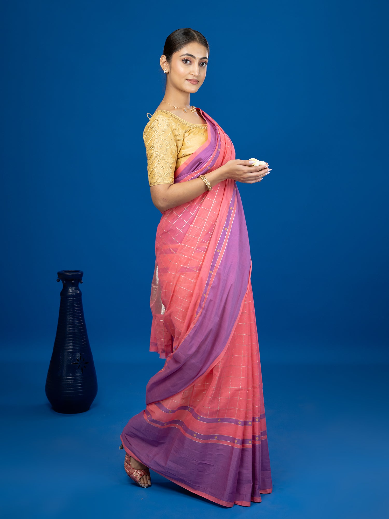Kattam Pink Venkatagiri Saree