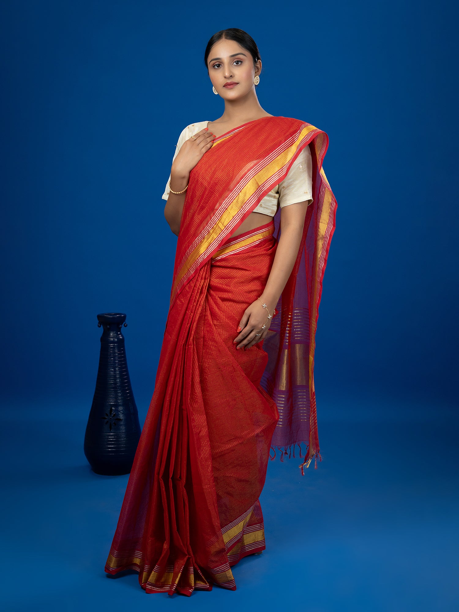 Nanu Kattam Red Venkatagiri Saree