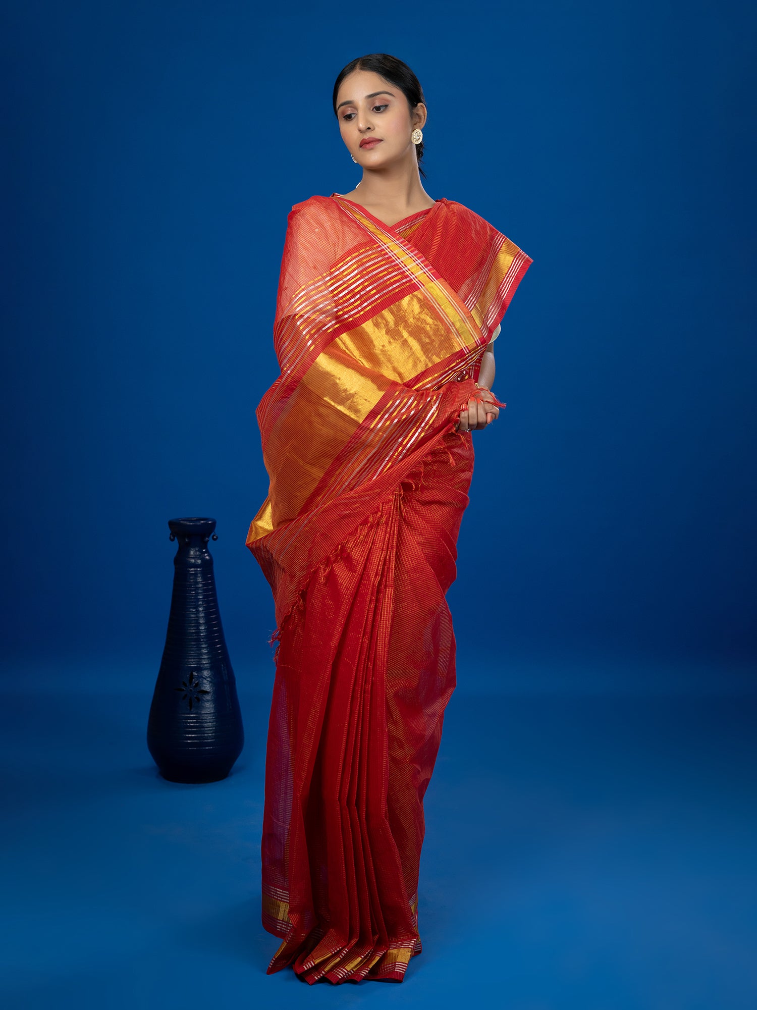 Nanu Kattam Red Venkatagiri Saree