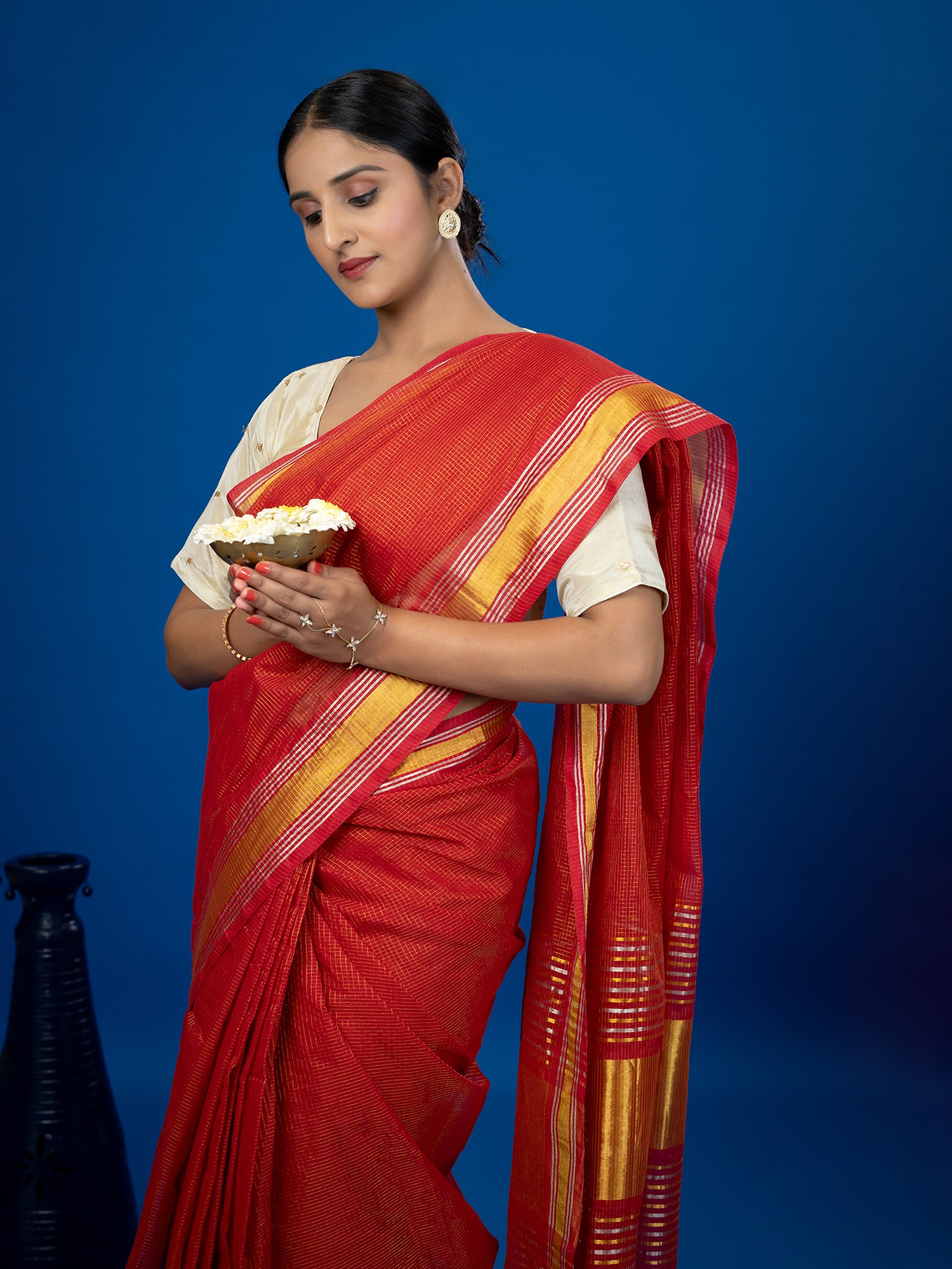 Nanu Kattam Red Venkatagiri Saree