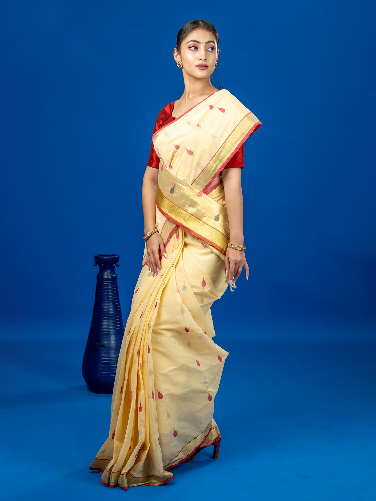 Patta Yellow Venkatagiri Saree