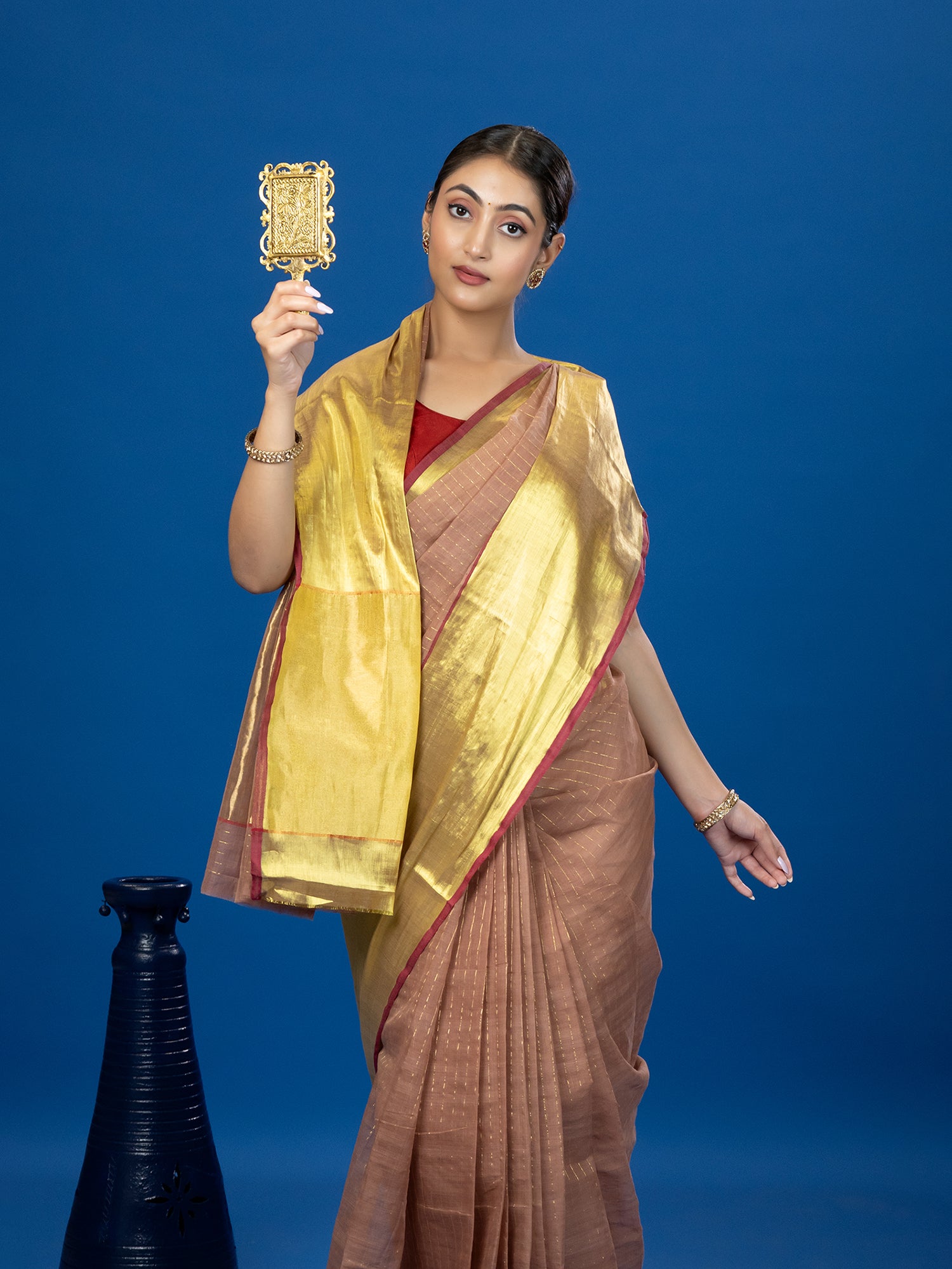 Nanu Kattam Pink Venkatagiri Saree