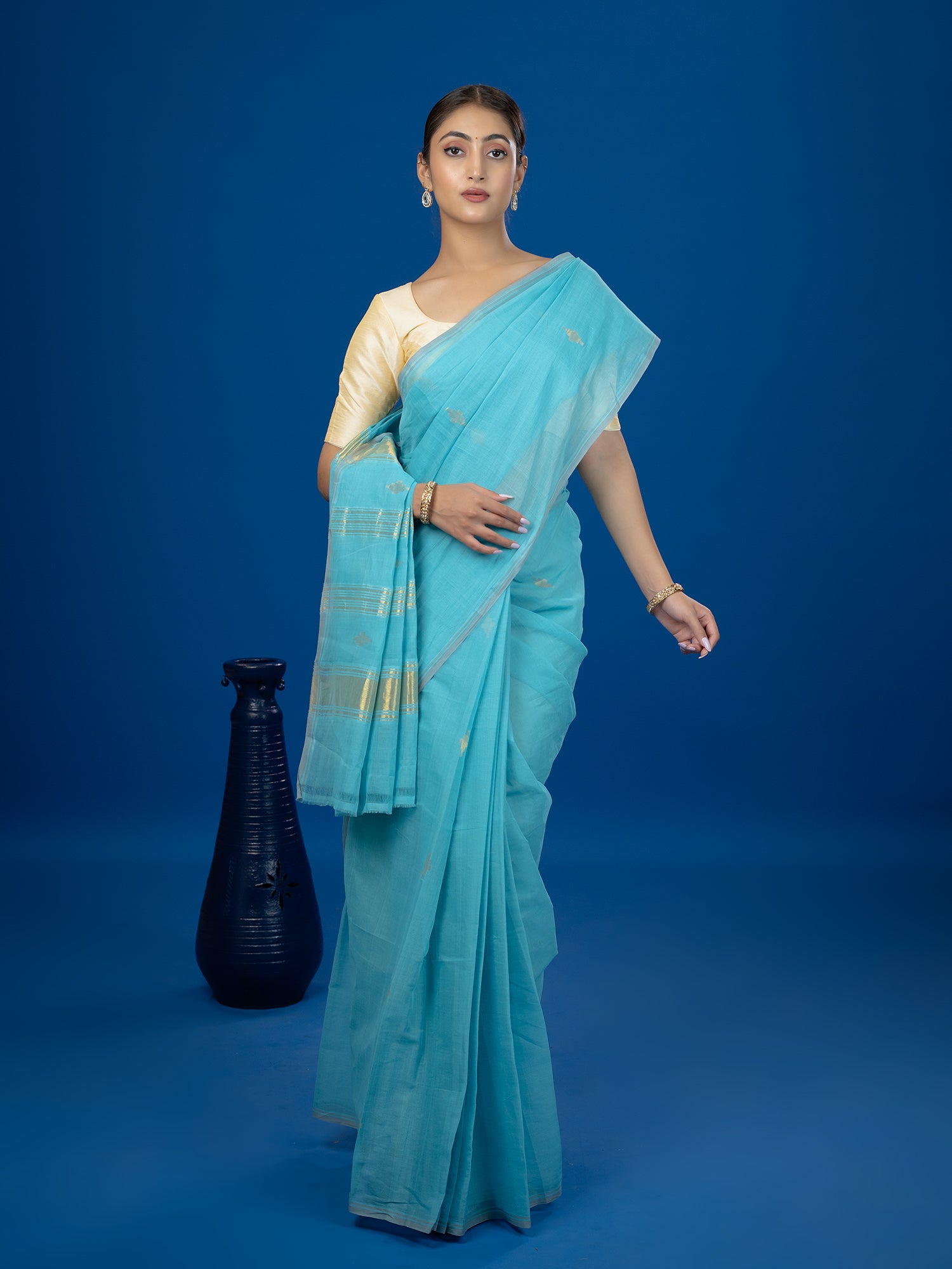 Jharna Blue Venkatagiri Saree