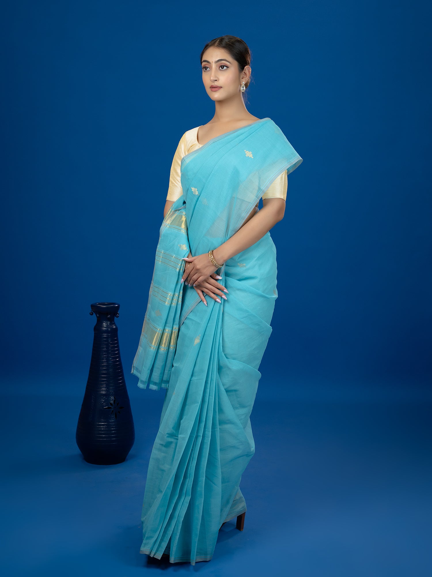 Jharna Blue Venkatagiri Saree