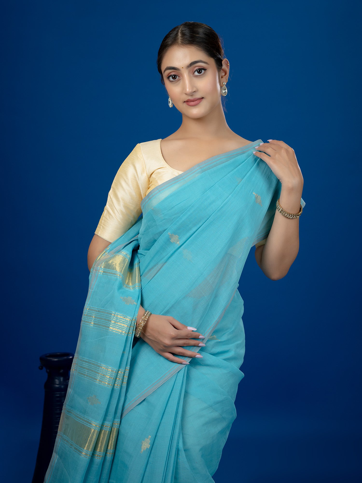 Jharna Blue Venkatagiri Saree