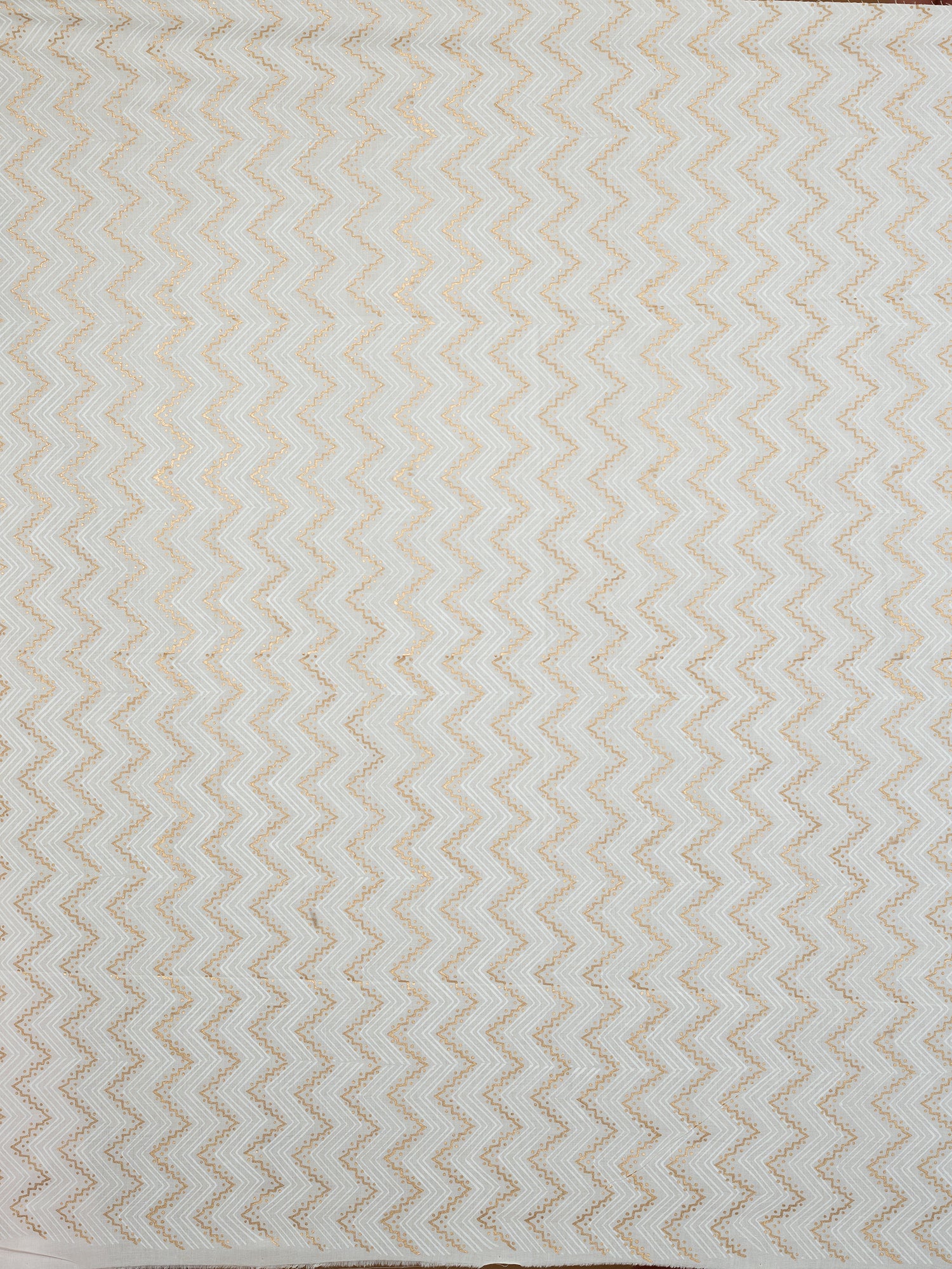 Malar White Hand Block Print Saree