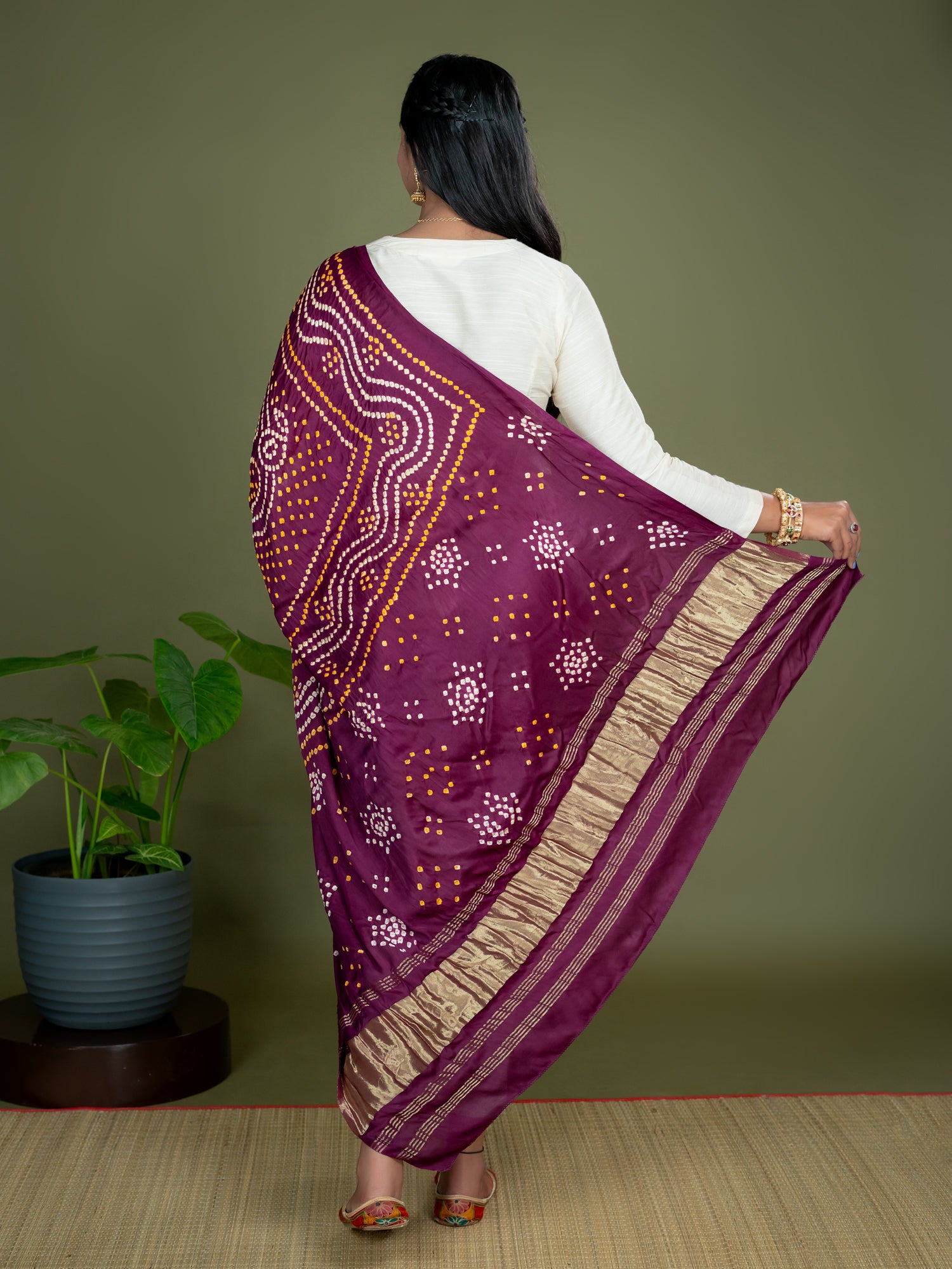 Chandrika Purple Bandhini Dupatta