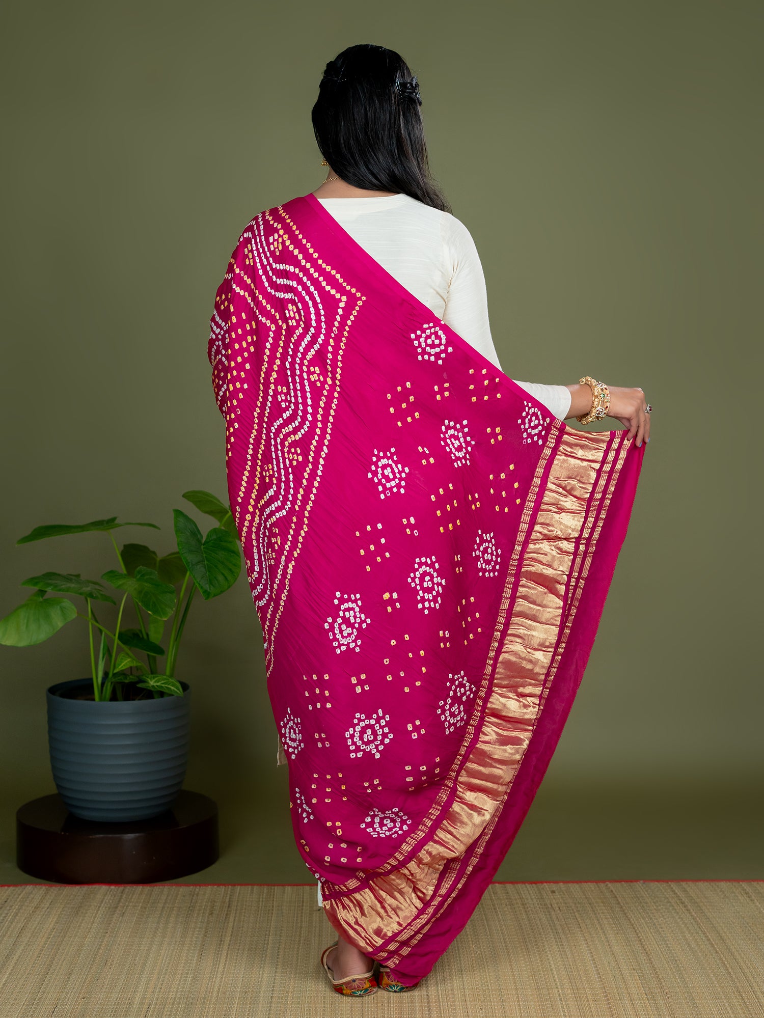 Chandrika Fuchsia Bandhini Dupatta