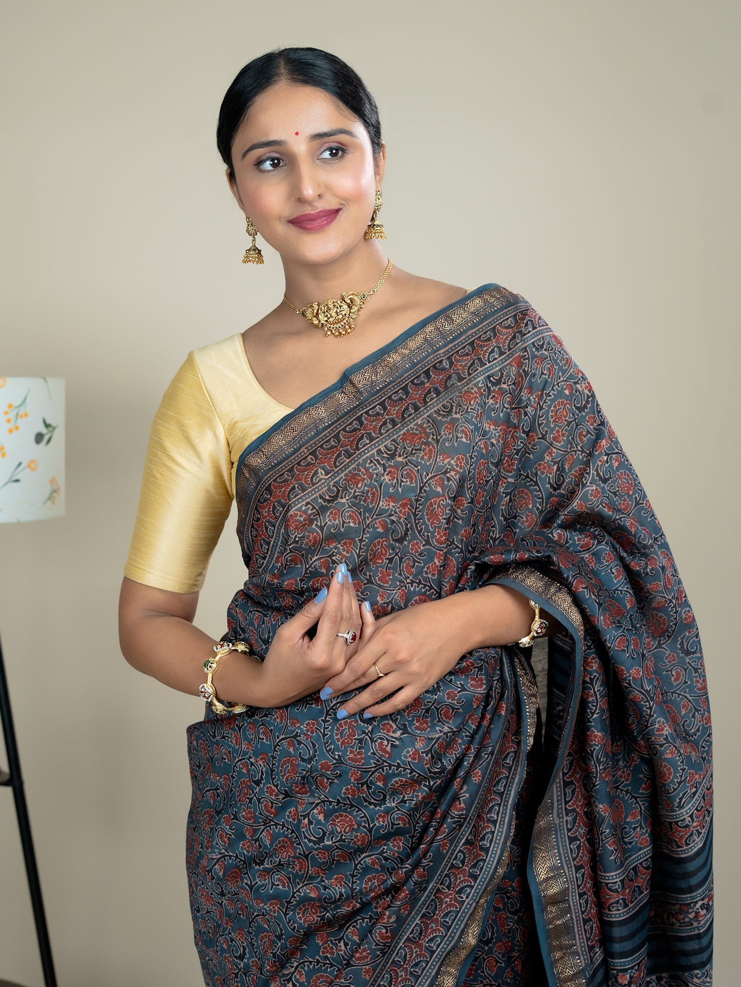 Aranya Indigo Ajrakh Saree