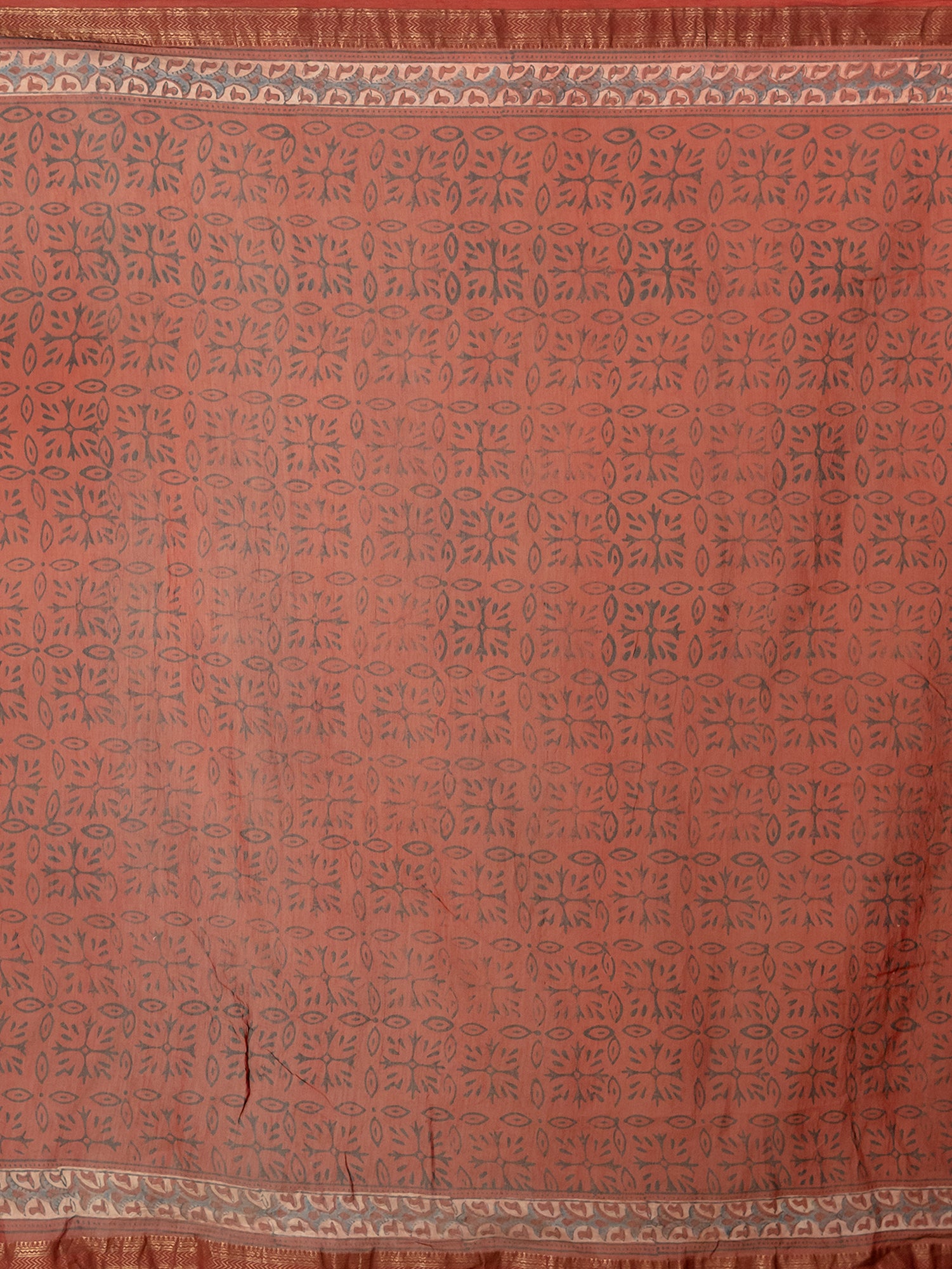 Aranya Red Ajrakh Saree