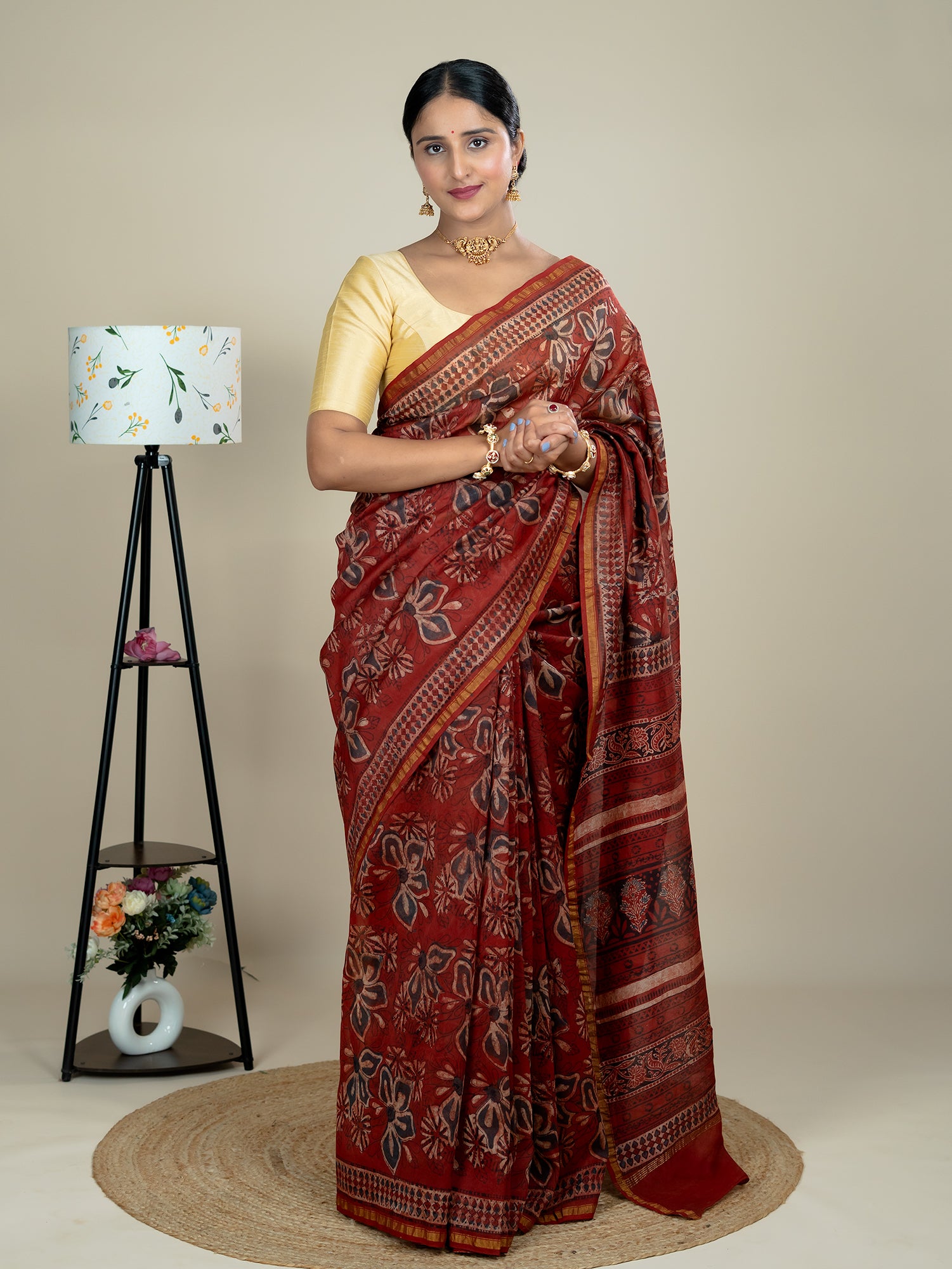 Raktika Red Ajrakh Saree