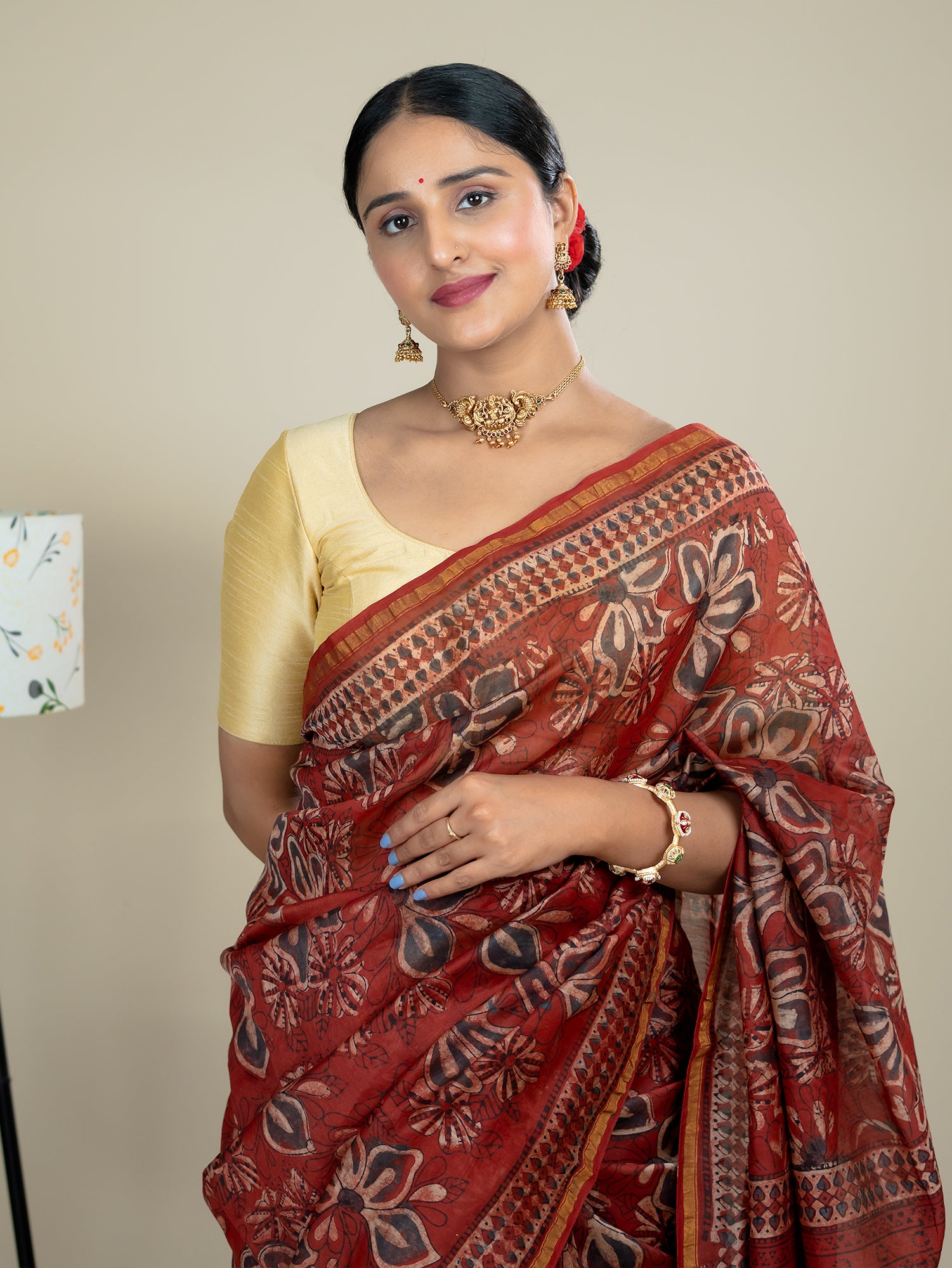 Raktika Red Ajrakh Saree