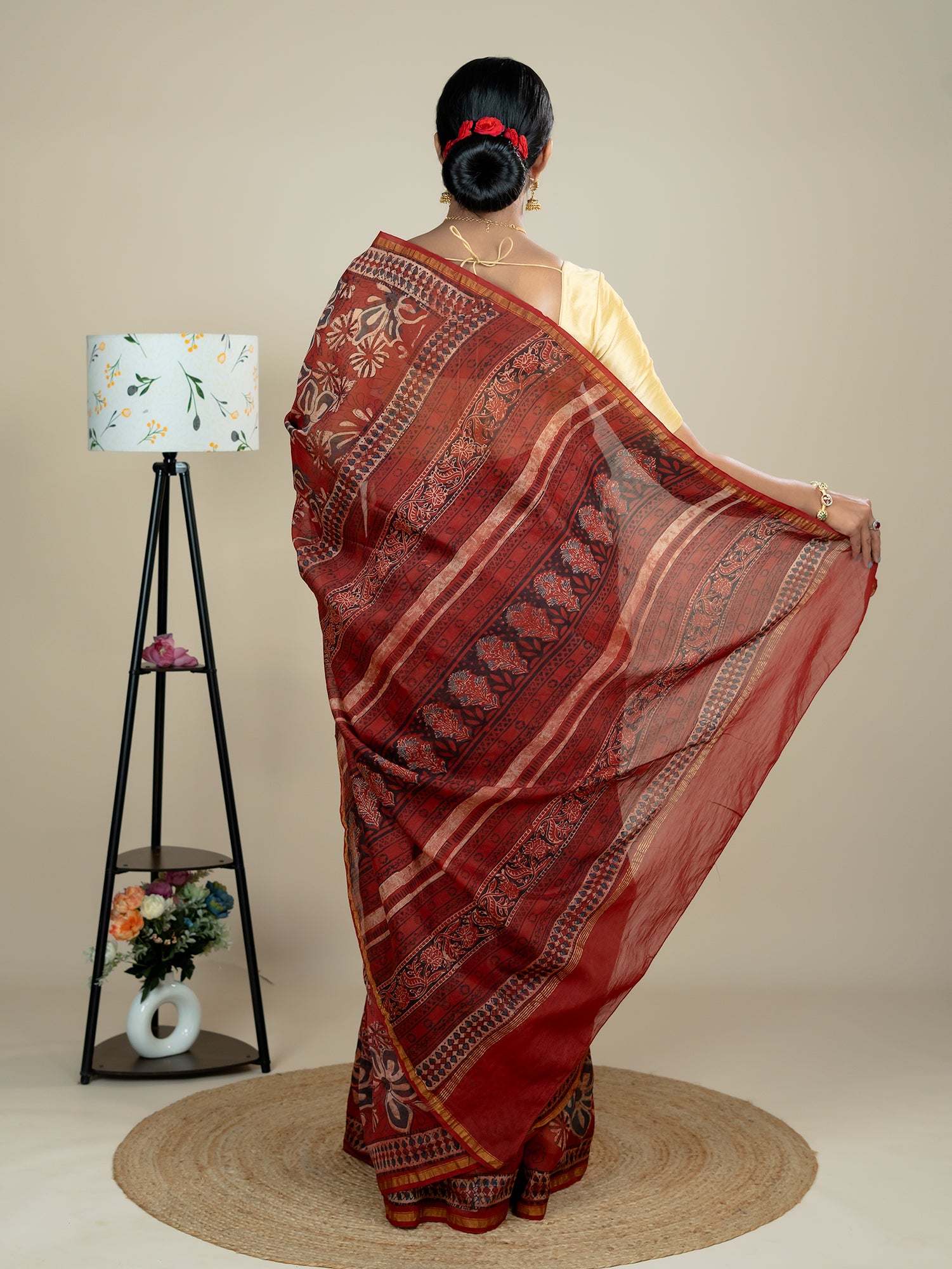 Raktika Red Ajrakh Saree