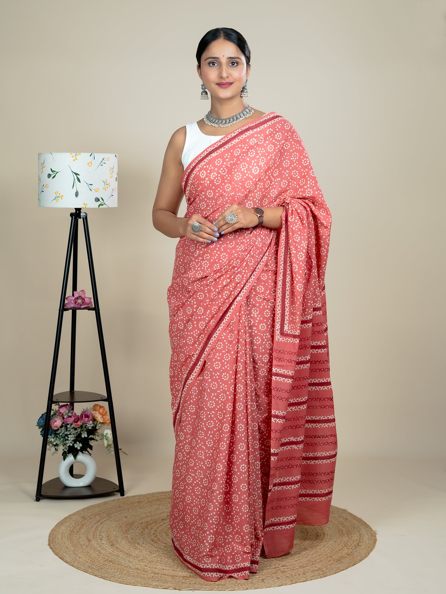Taru Pink Dabu Saree