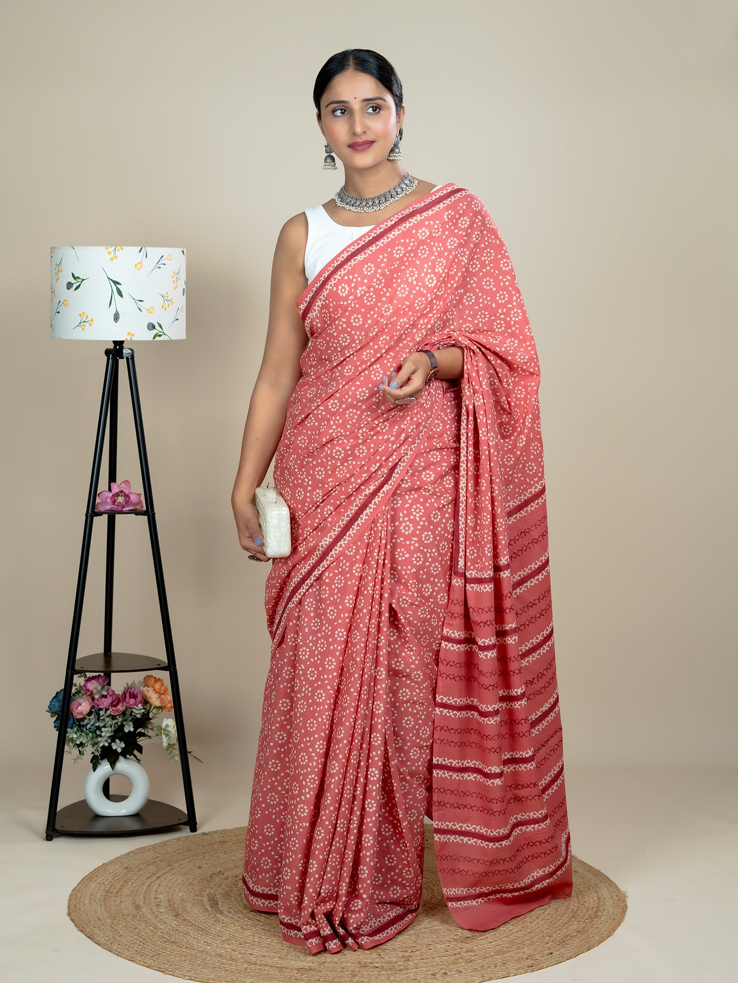 Taru Pink Dabu Saree