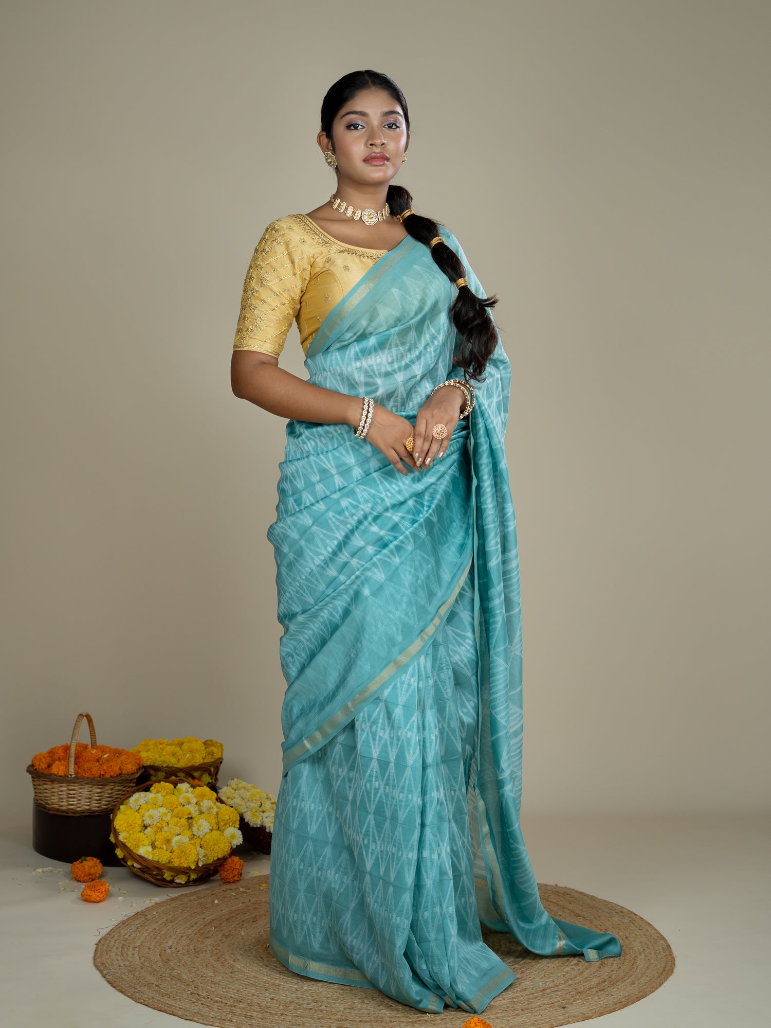 Kavita Blue Shibori Saree