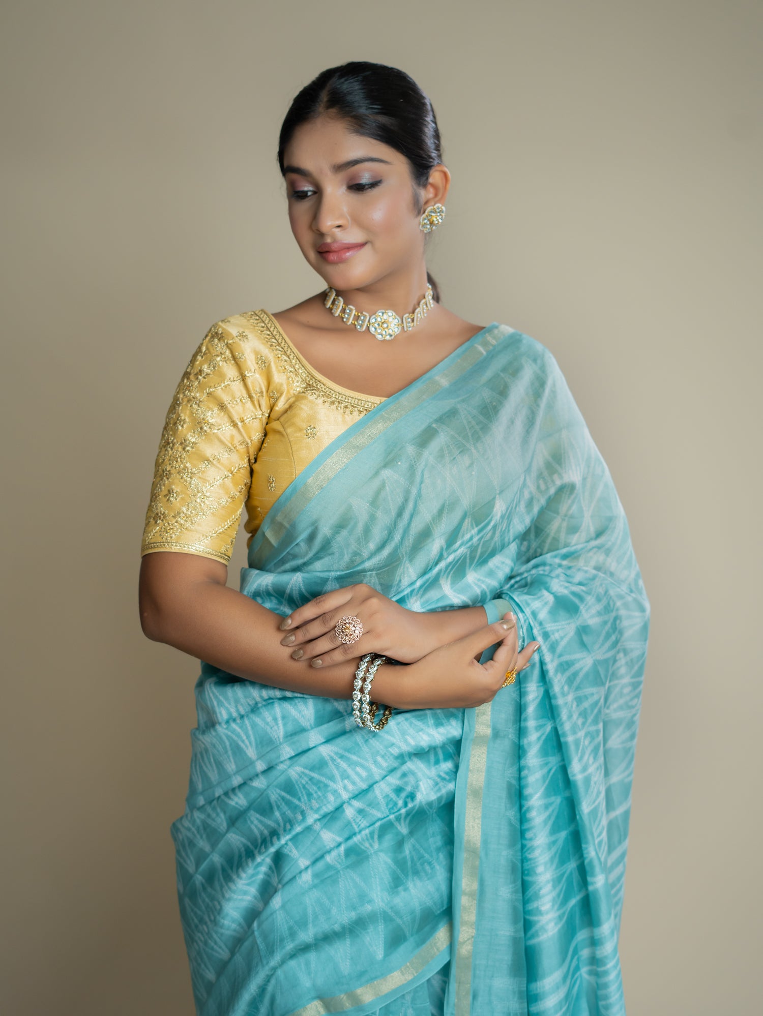 Kavita Blue Shibori Saree