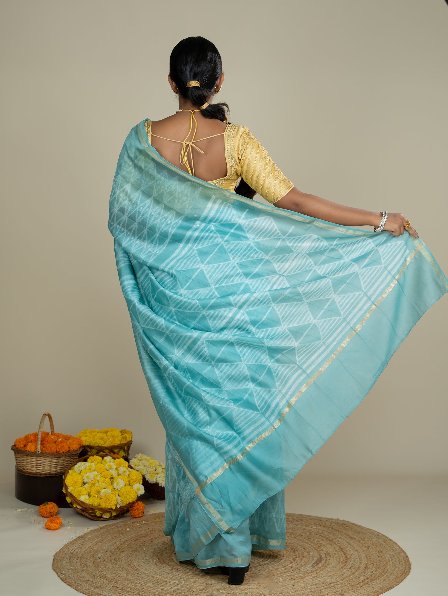 Kavita Blue Shibori Saree