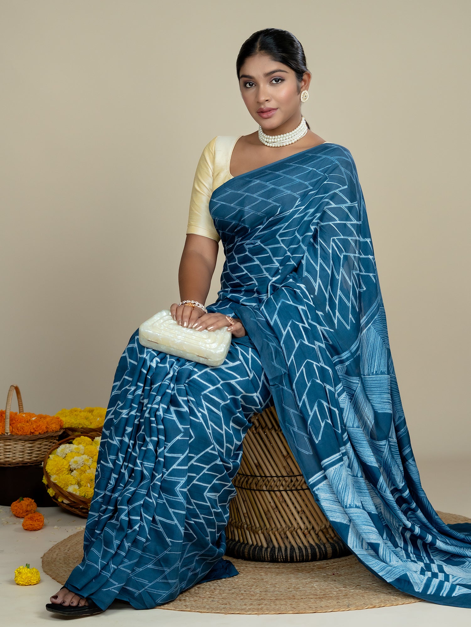 Rachita Indigo Shibori Saree