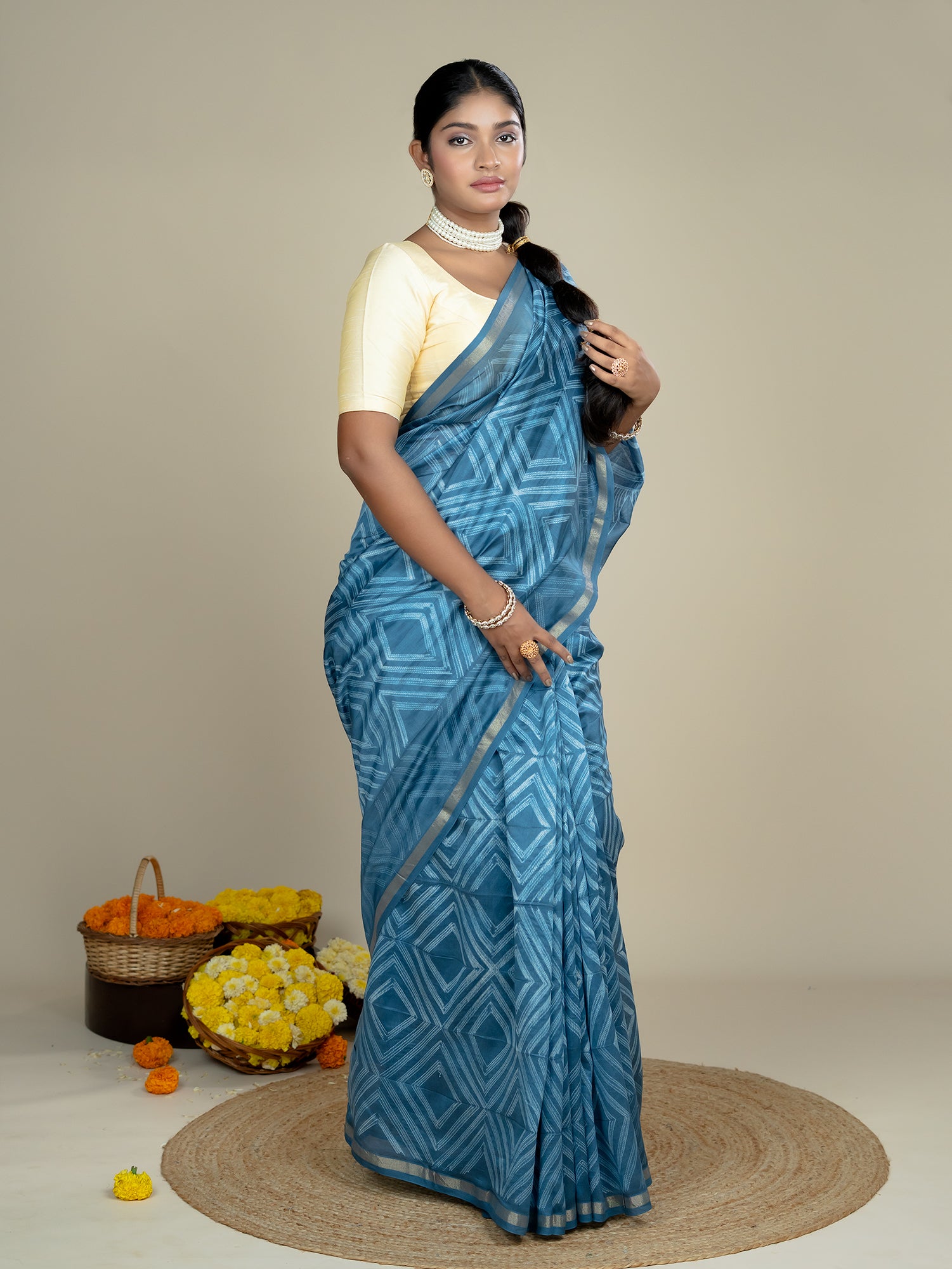 Ragini Indigo Shibori Saree