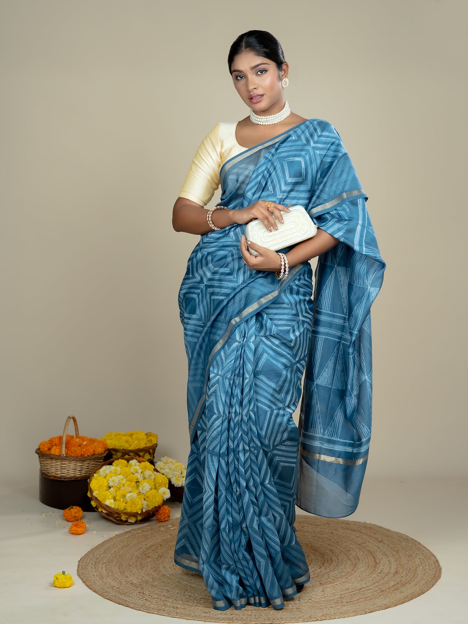 Ragini Indigo Shibori Saree