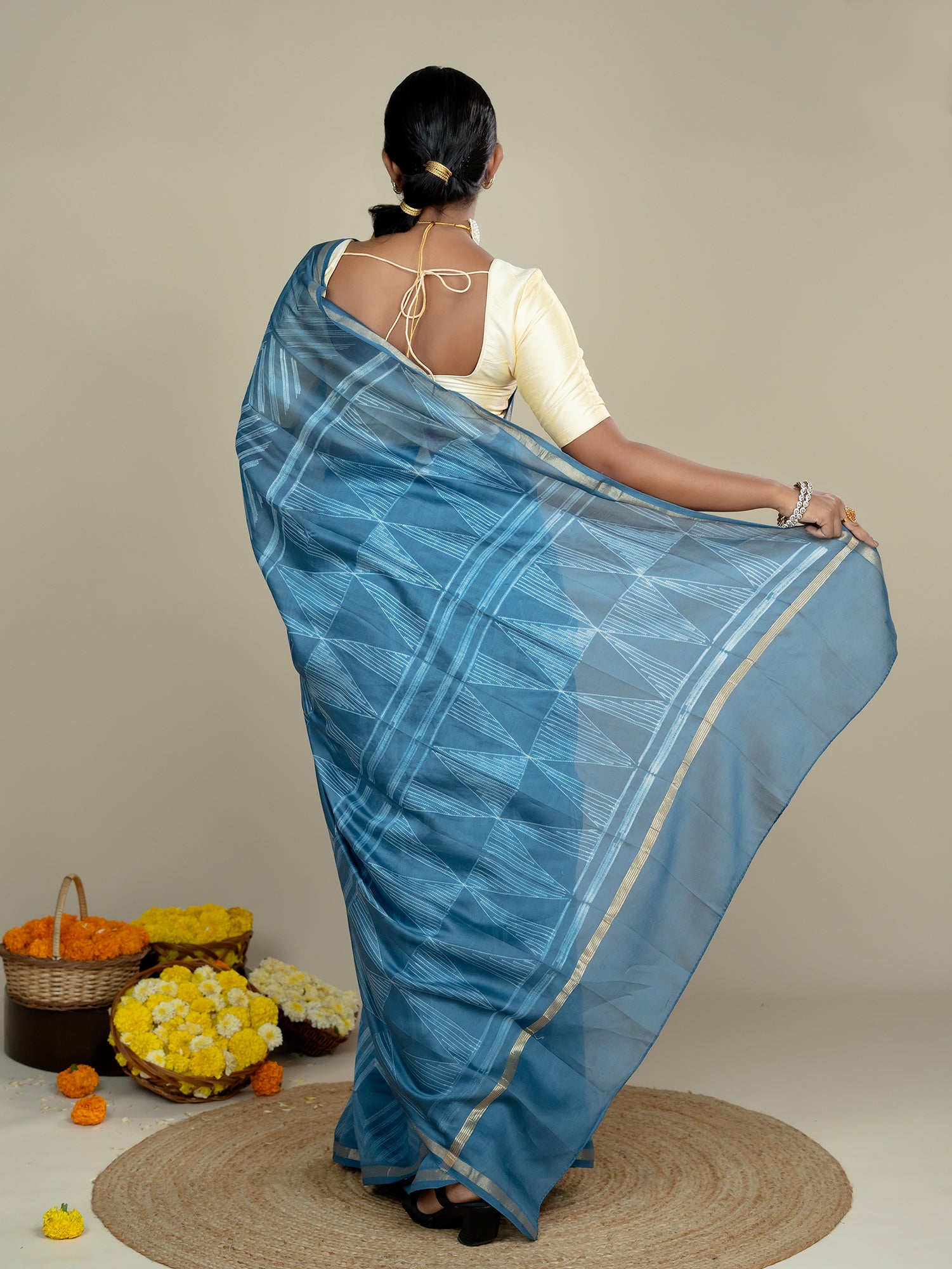 Ragini Indigo Shibori Saree