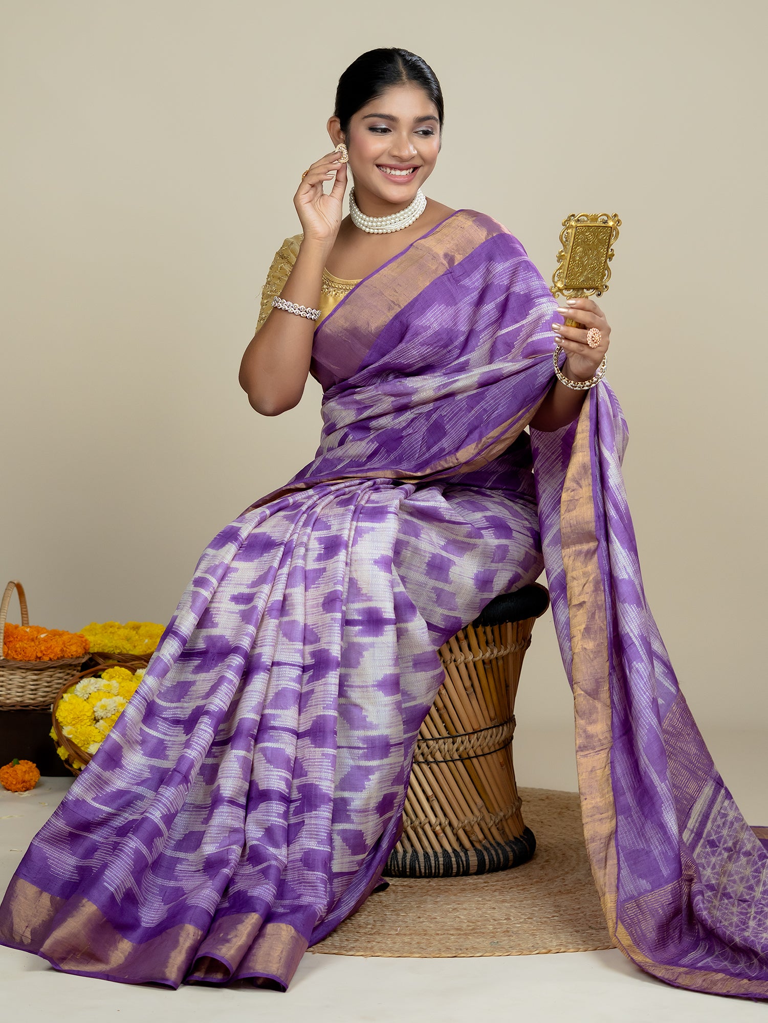 Lavanya Purple Shibori Saree