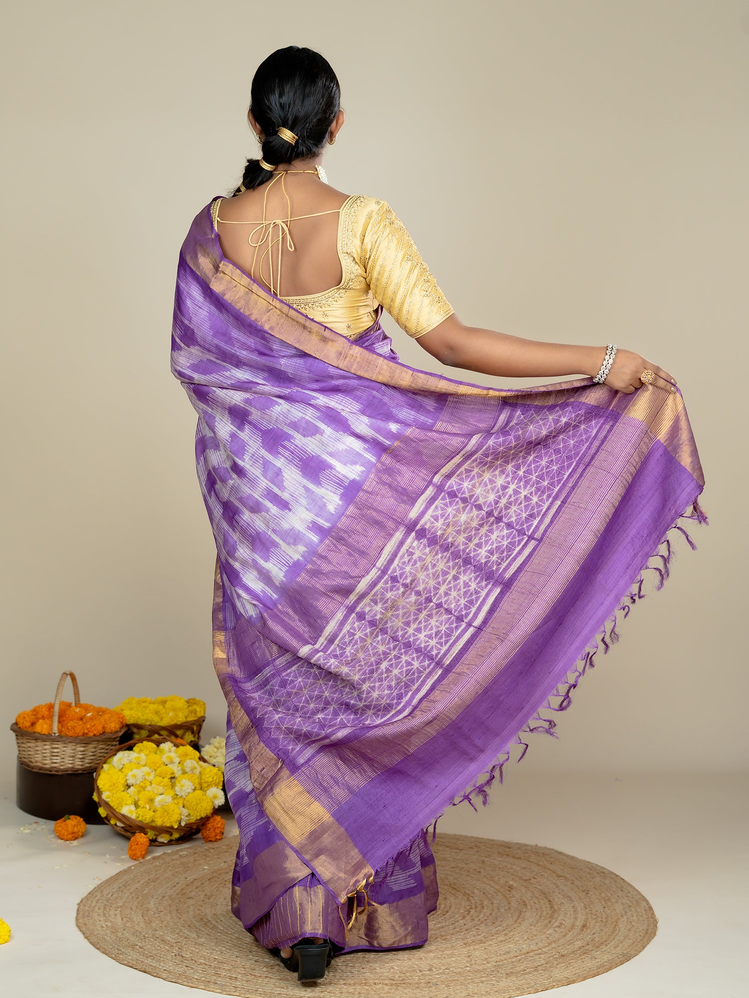 Lavanya Purple Shibori Saree