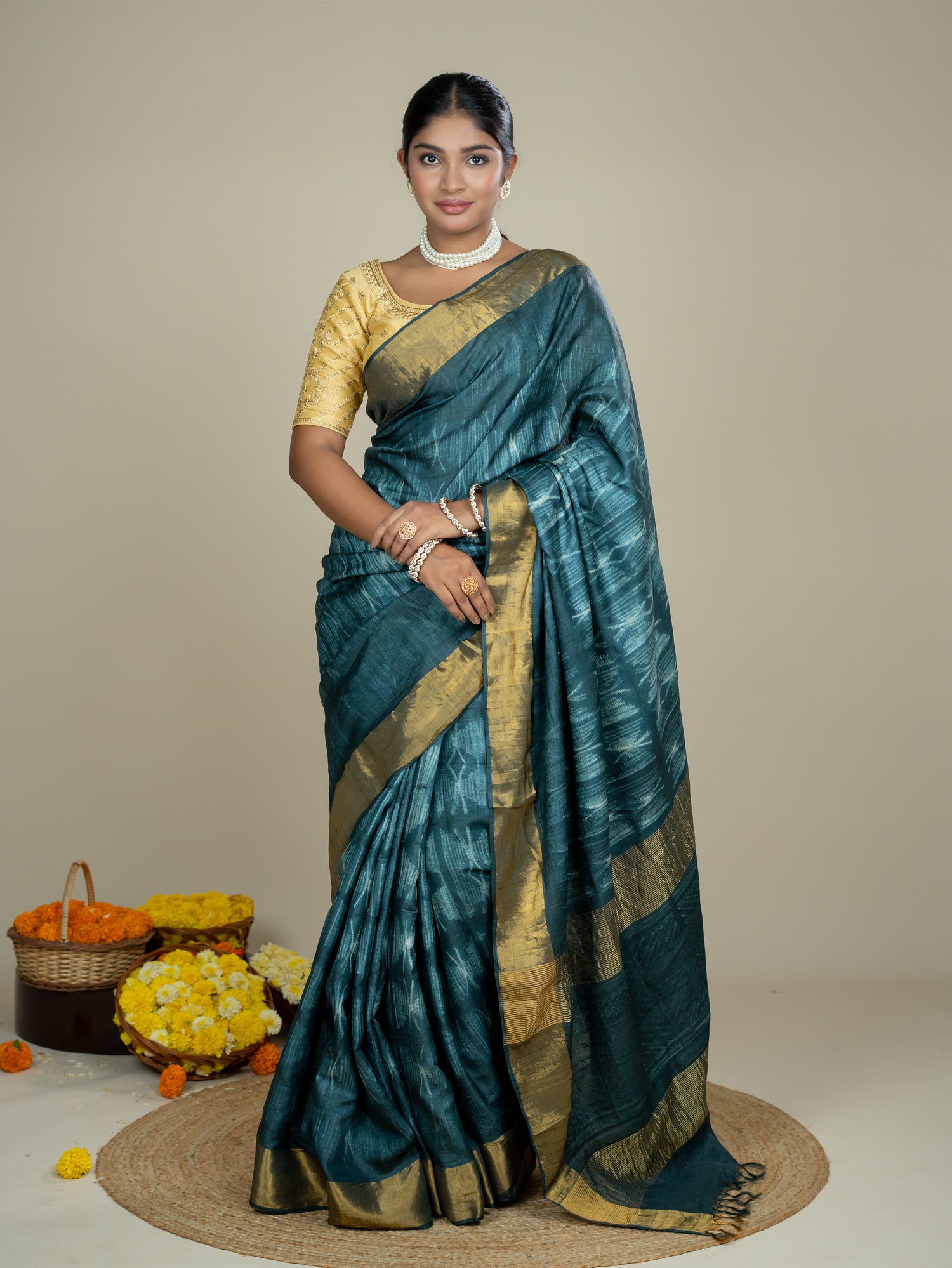 Aura Black Shibori Saree