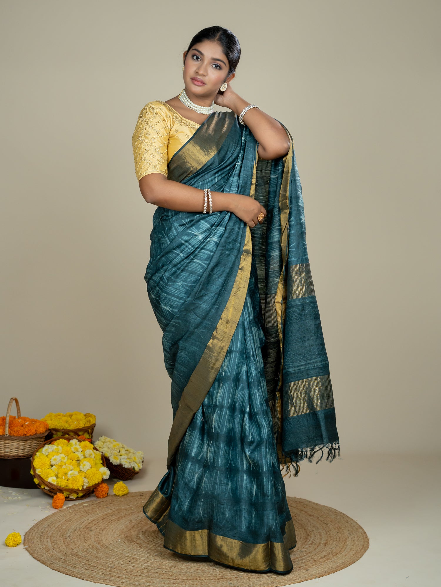 Aura Black Shibori Saree