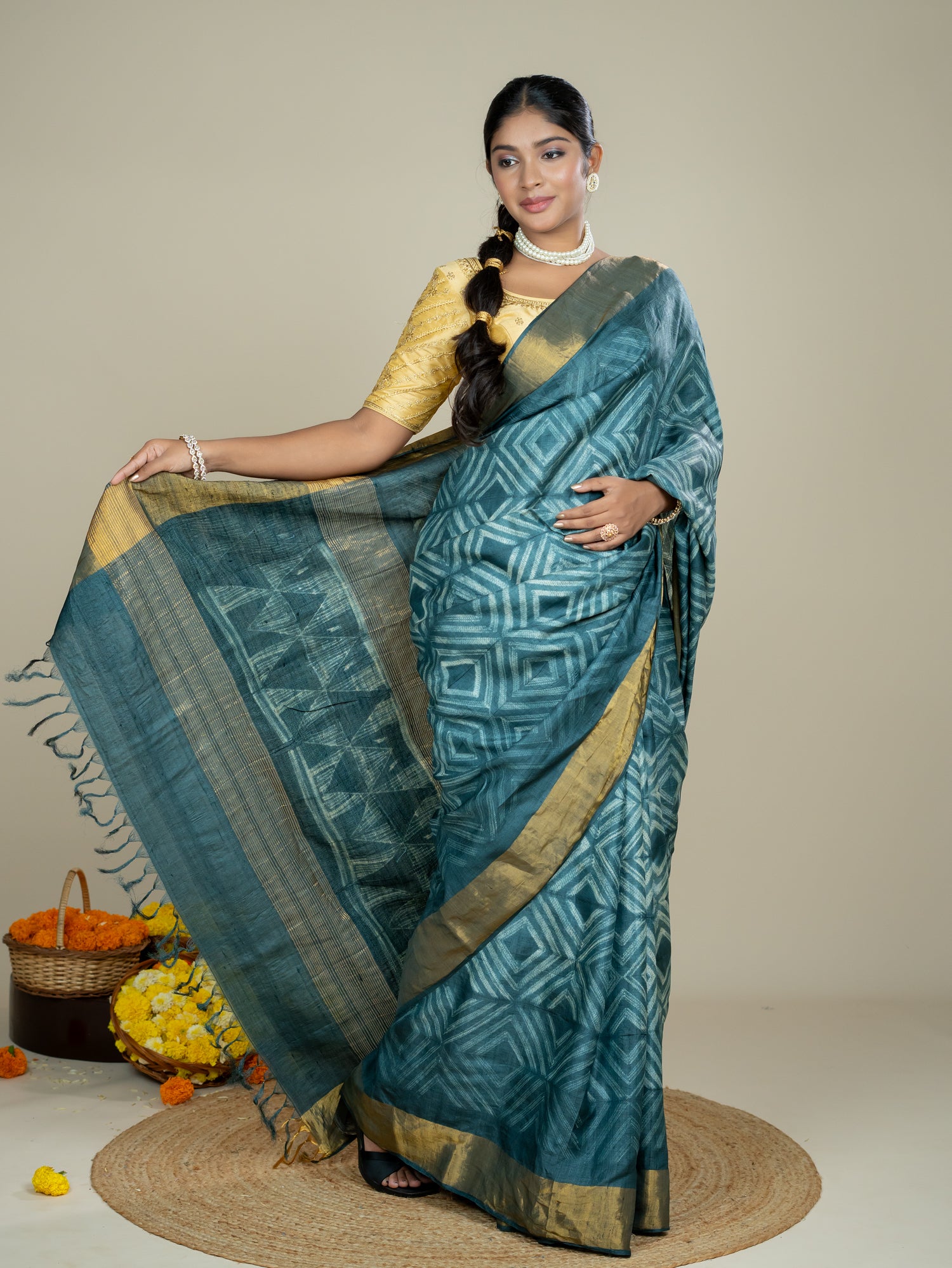 Zen Black Shibori Saree