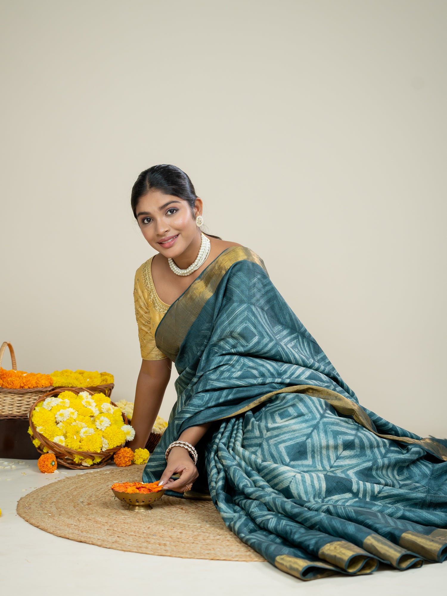 Zen Black Shibori Saree