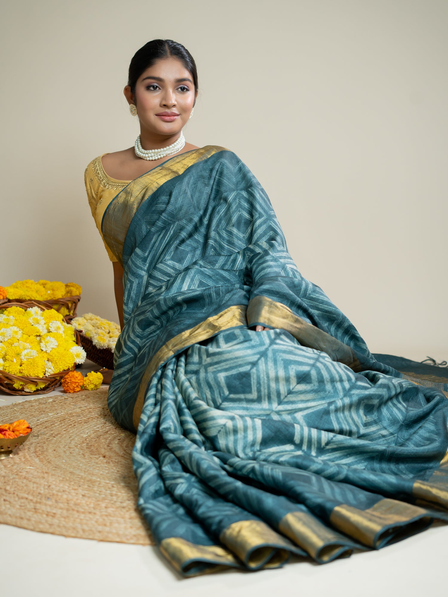 Zen Black Shibori Saree