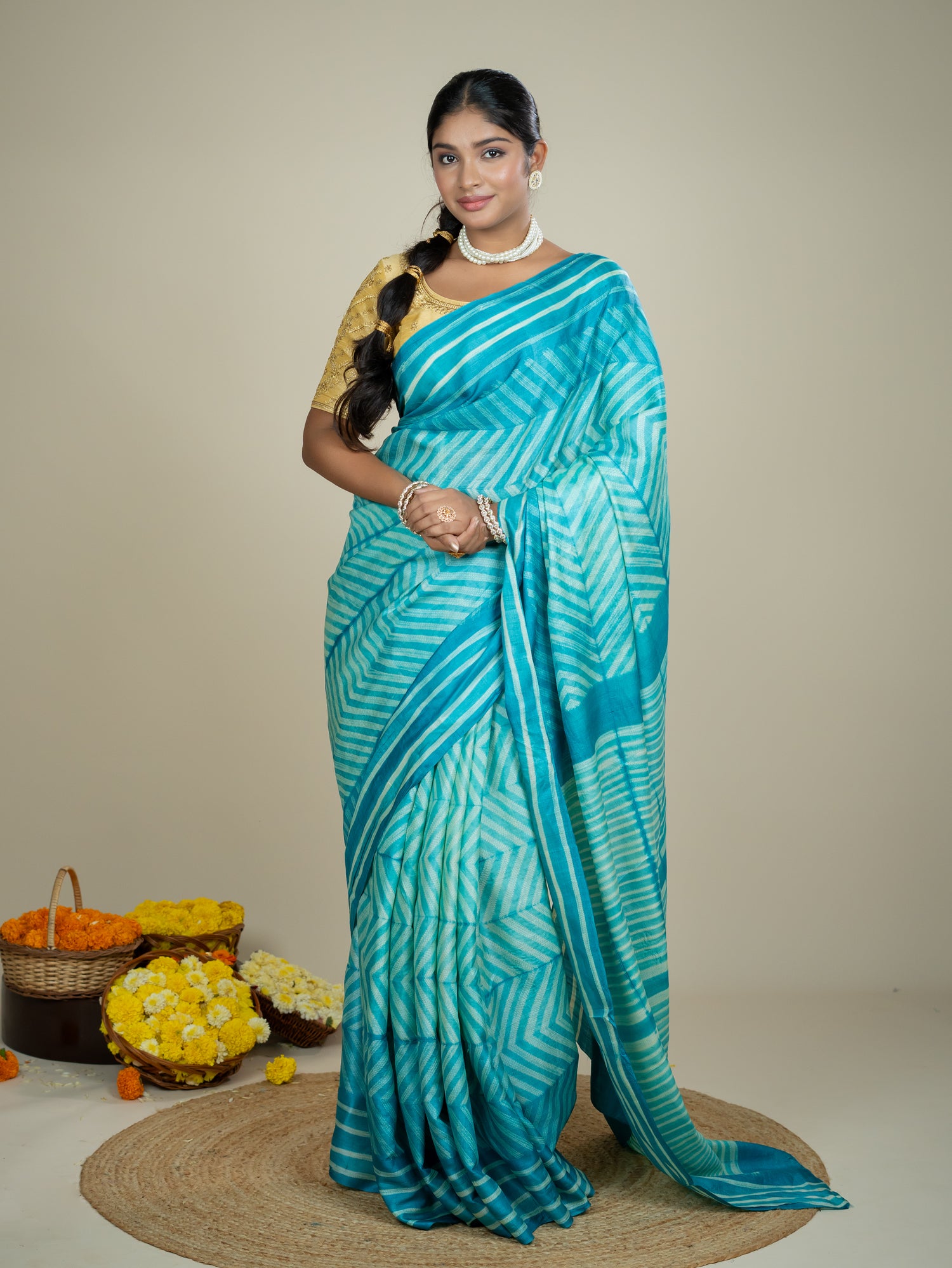 Roopika Sage Shibori Saree