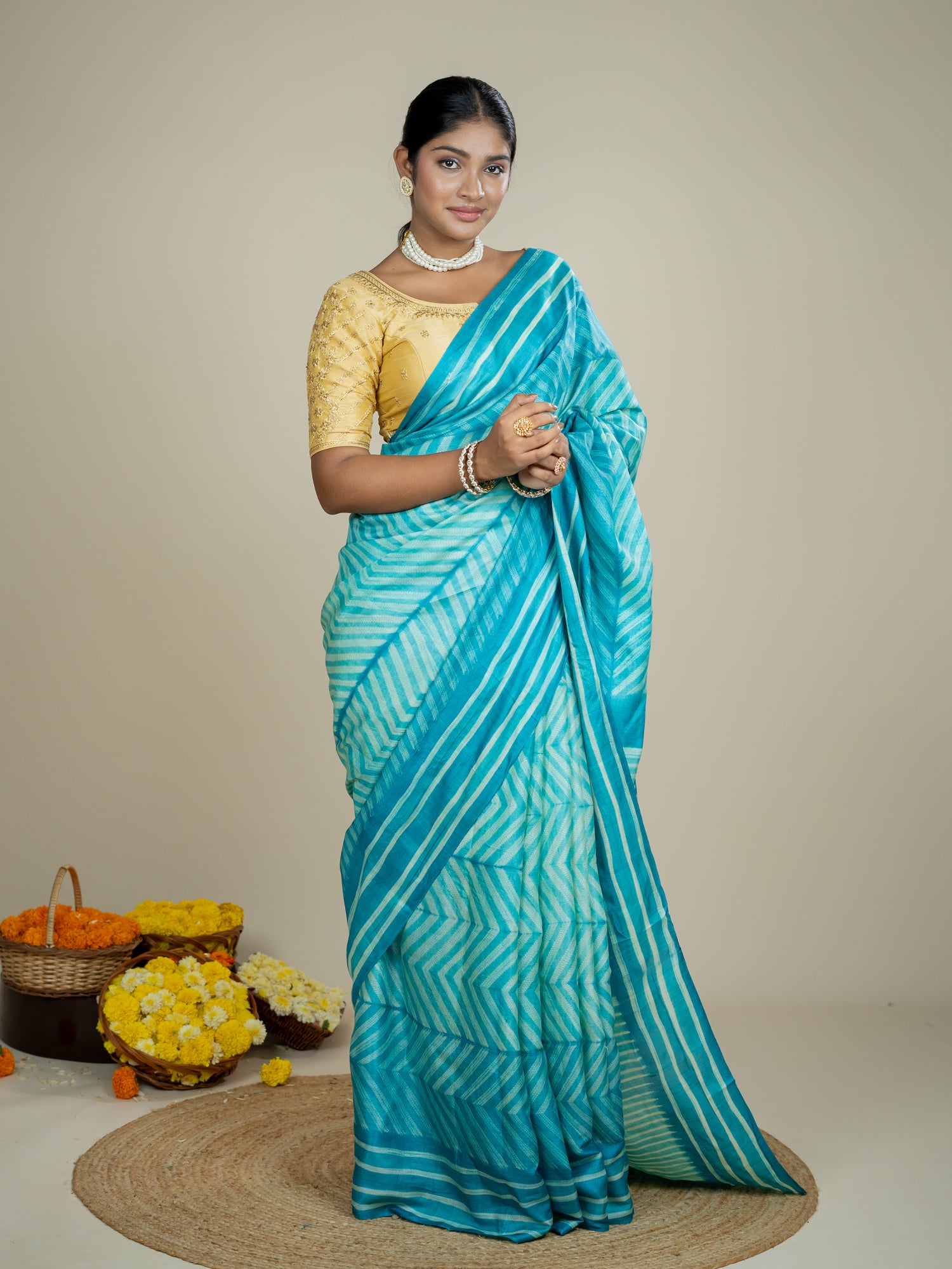 Roopika Sage Shibori Saree