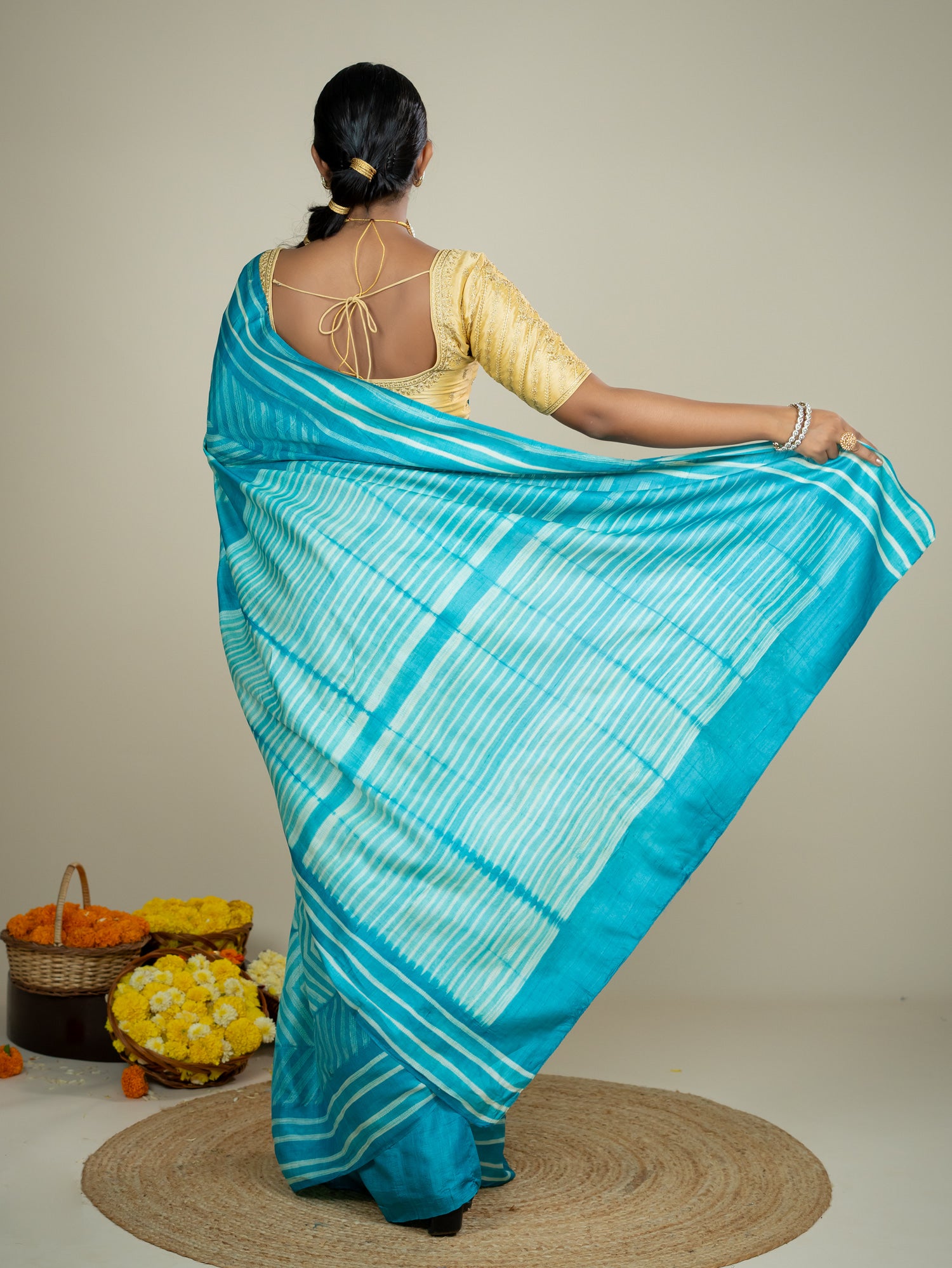 Roopika Sage Shibori Saree