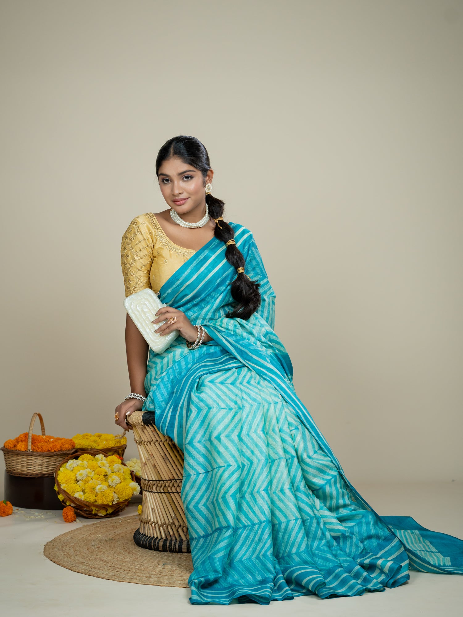 Roopika Sage Shibori Saree