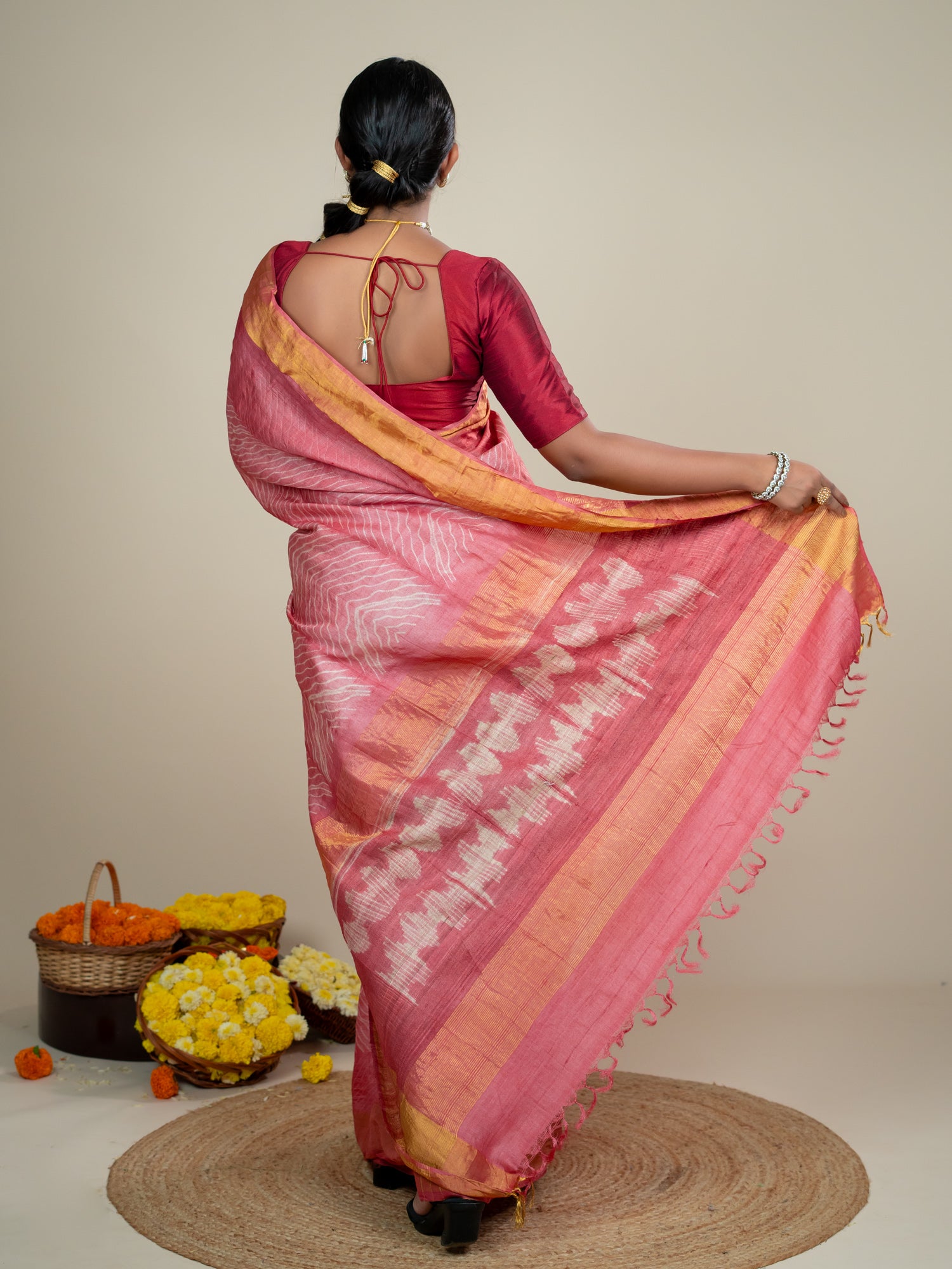 Malhar Red Shibori Saree