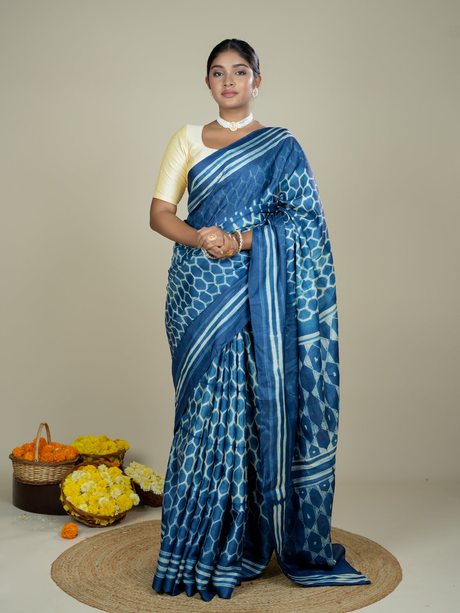 Ojasvi Indigo Shibori Saree