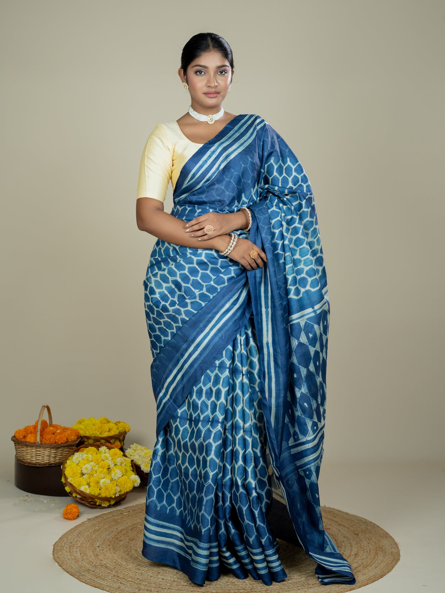 Ojasvi Indigo Shibori Saree