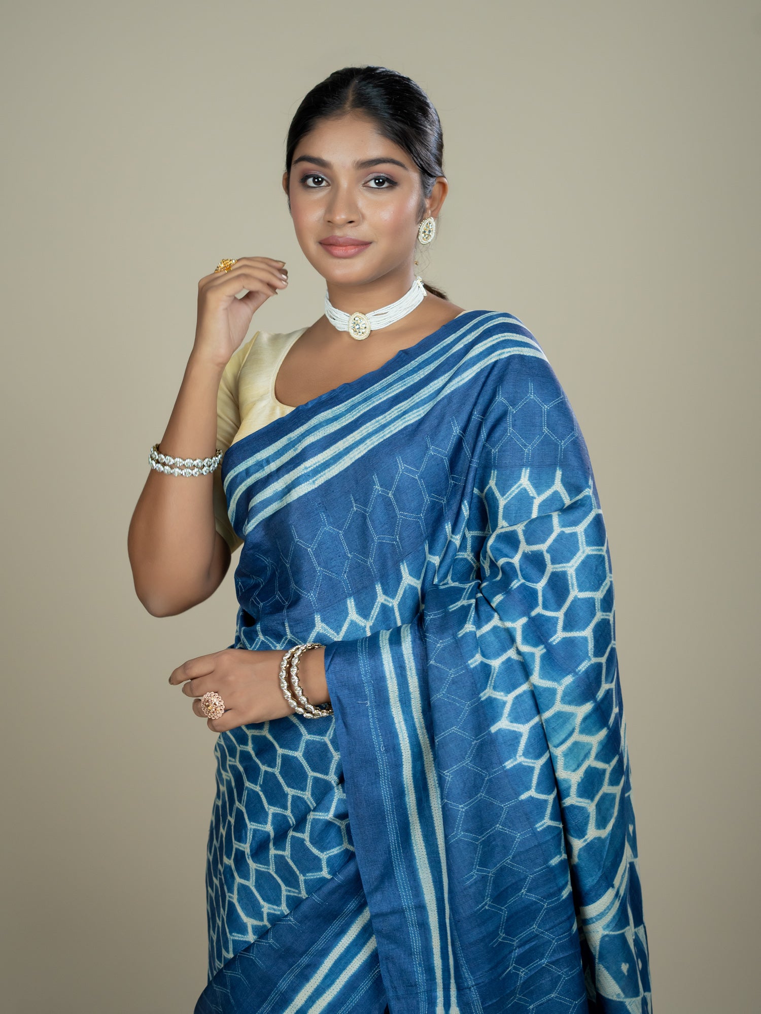 Ojasvi Indigo Shibori Saree