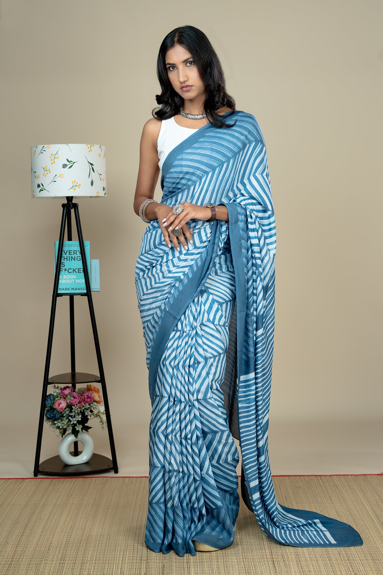 Vaachika Indigo Shibori Saree