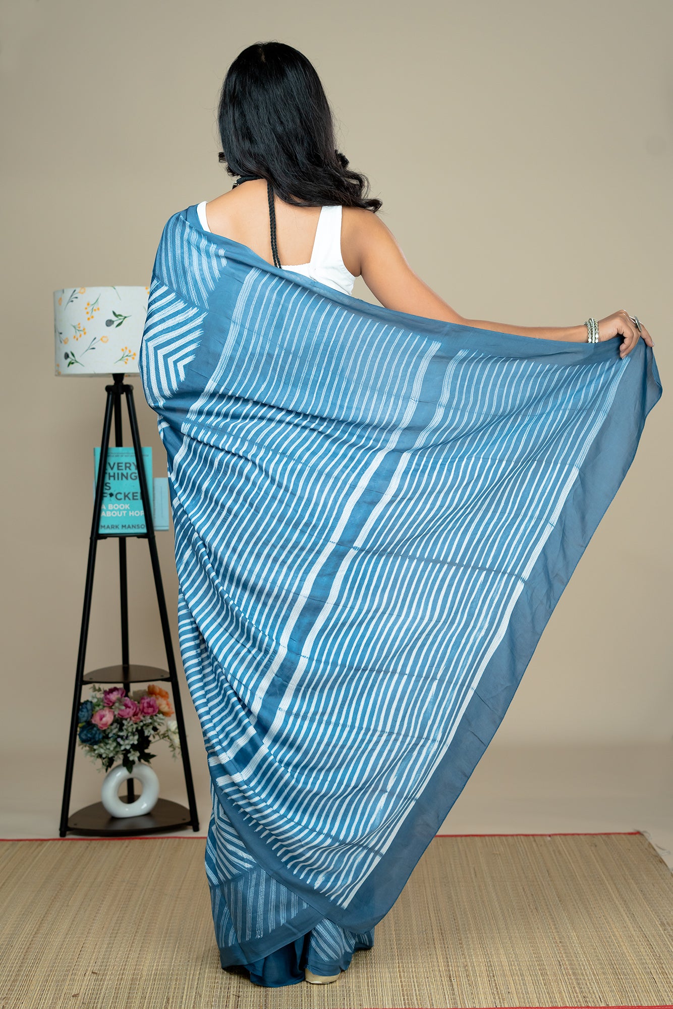 Vaachika Indigo Shibori Saree