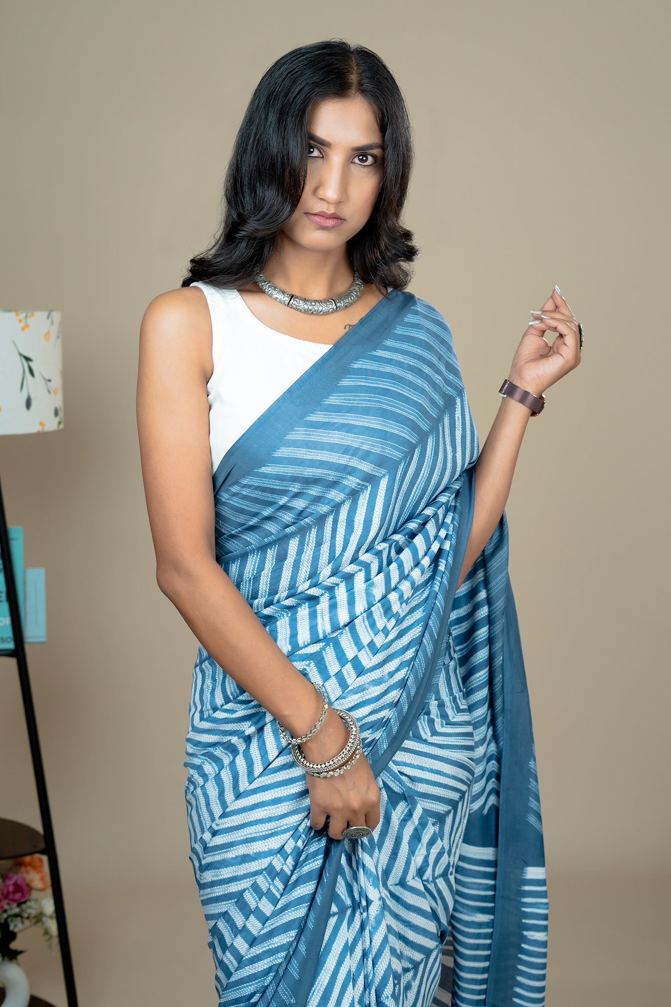 Vaachika Indigo Shibori Saree