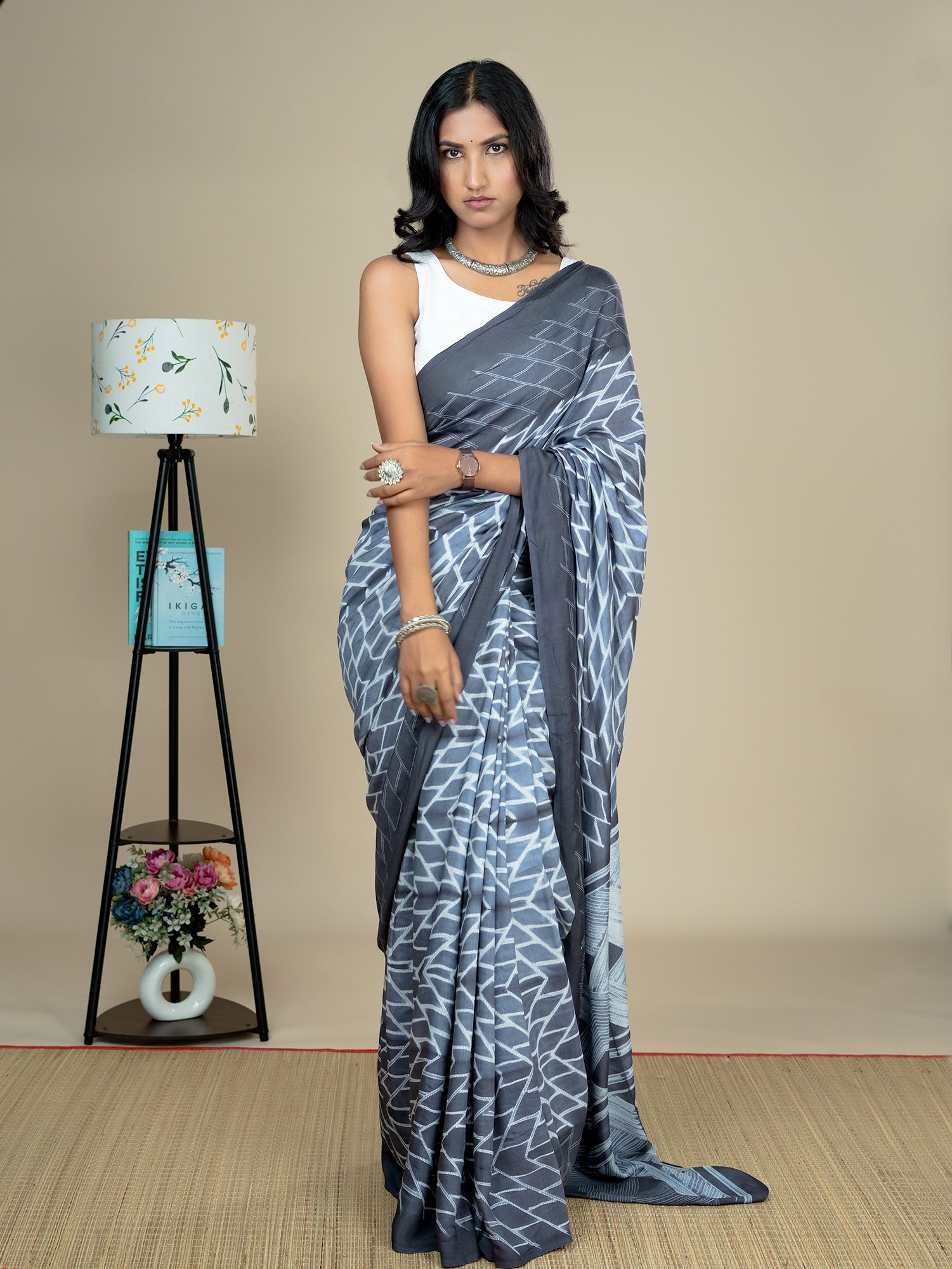 Rachita Black Shibori Saree