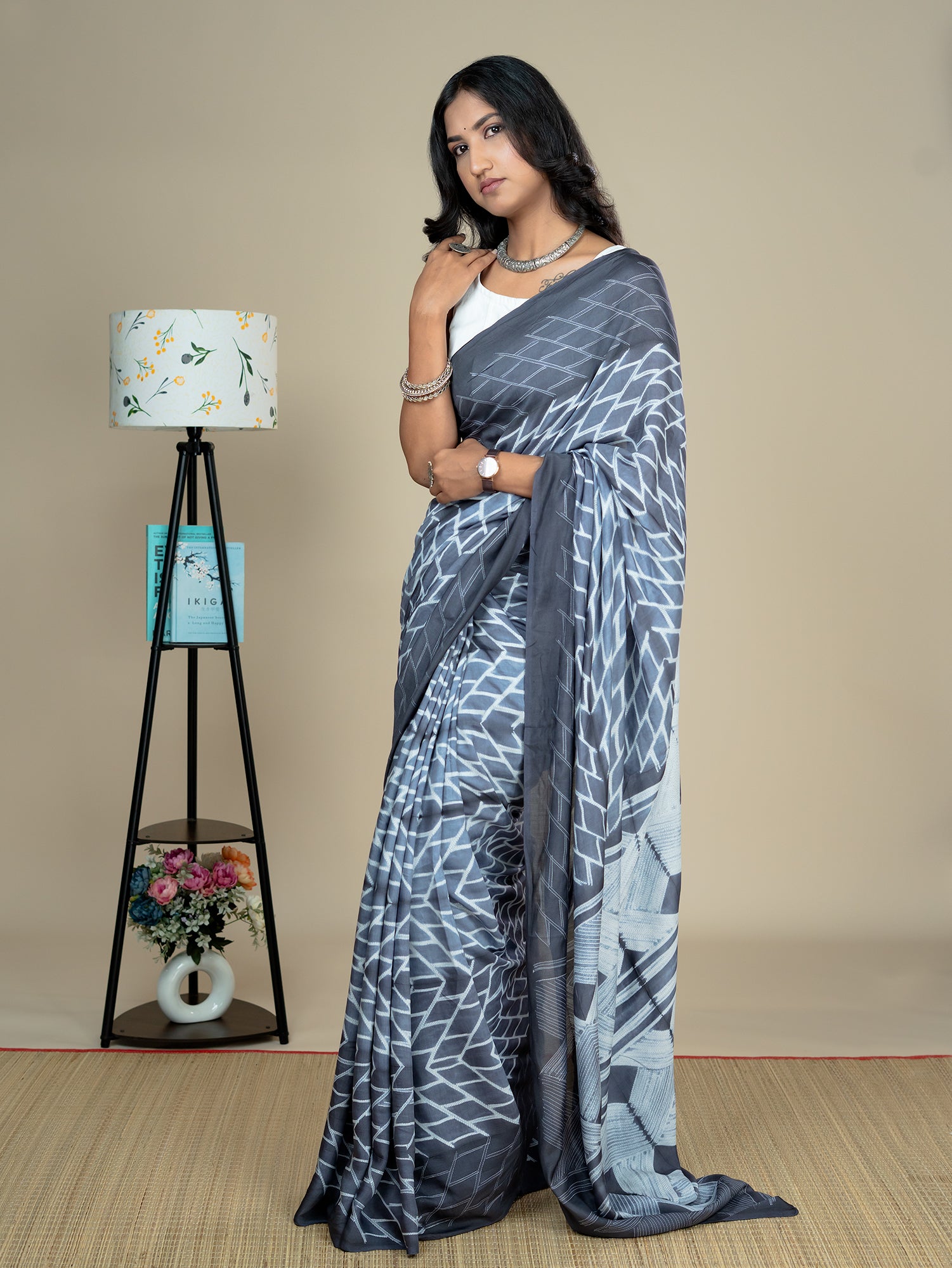 Rachita Black Shibori Saree