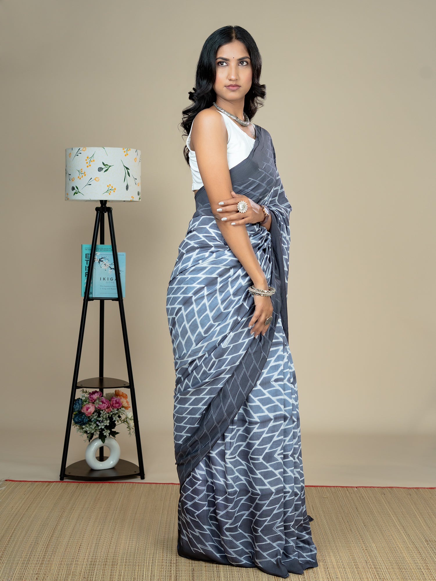 Rachita Black Shibori Saree