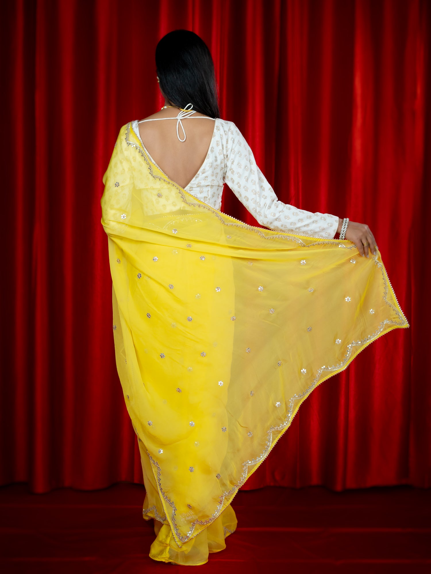Kanak Yellow Gota Patti Saree