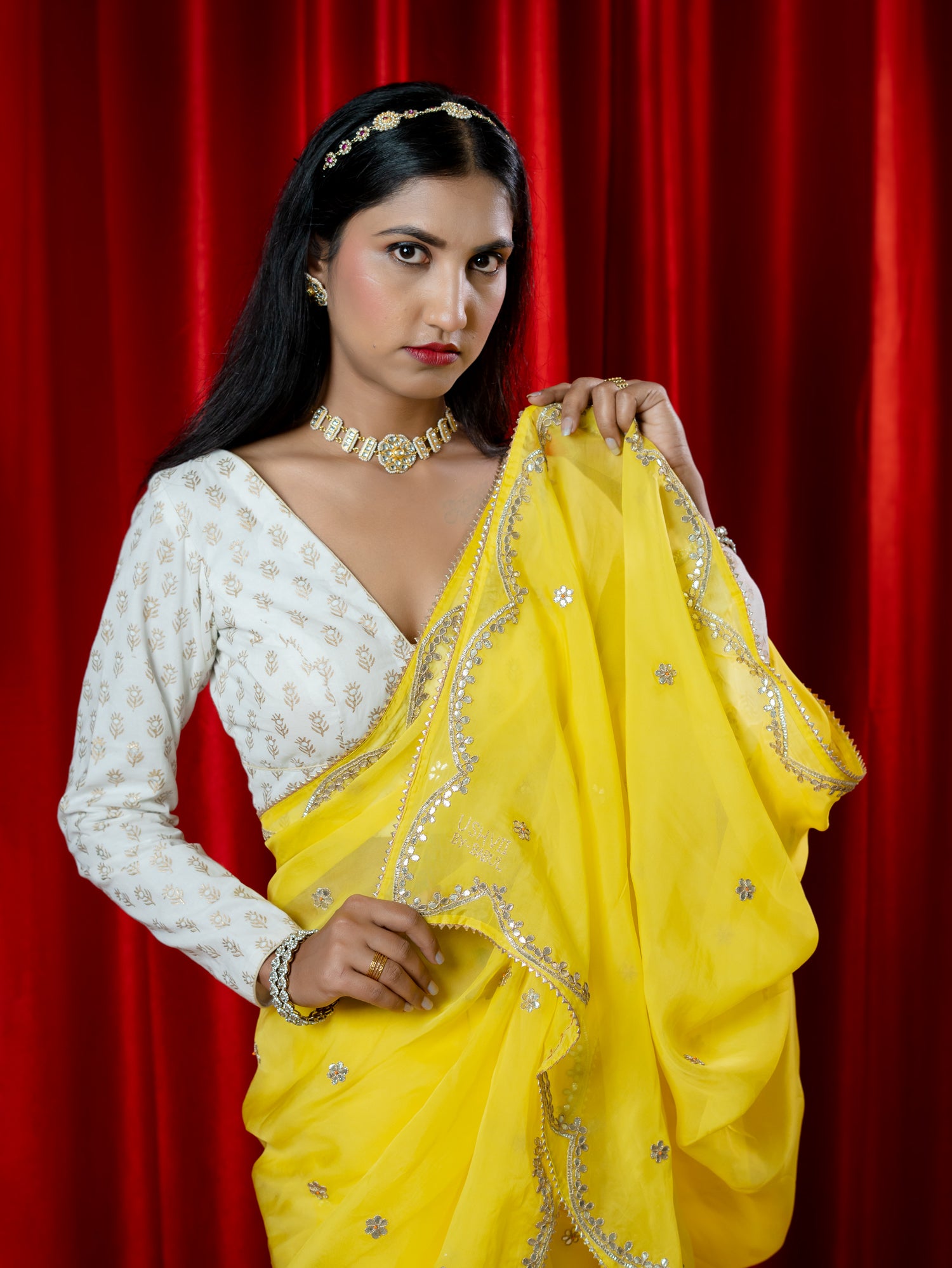 Kanak Yellow Gota Patti Saree